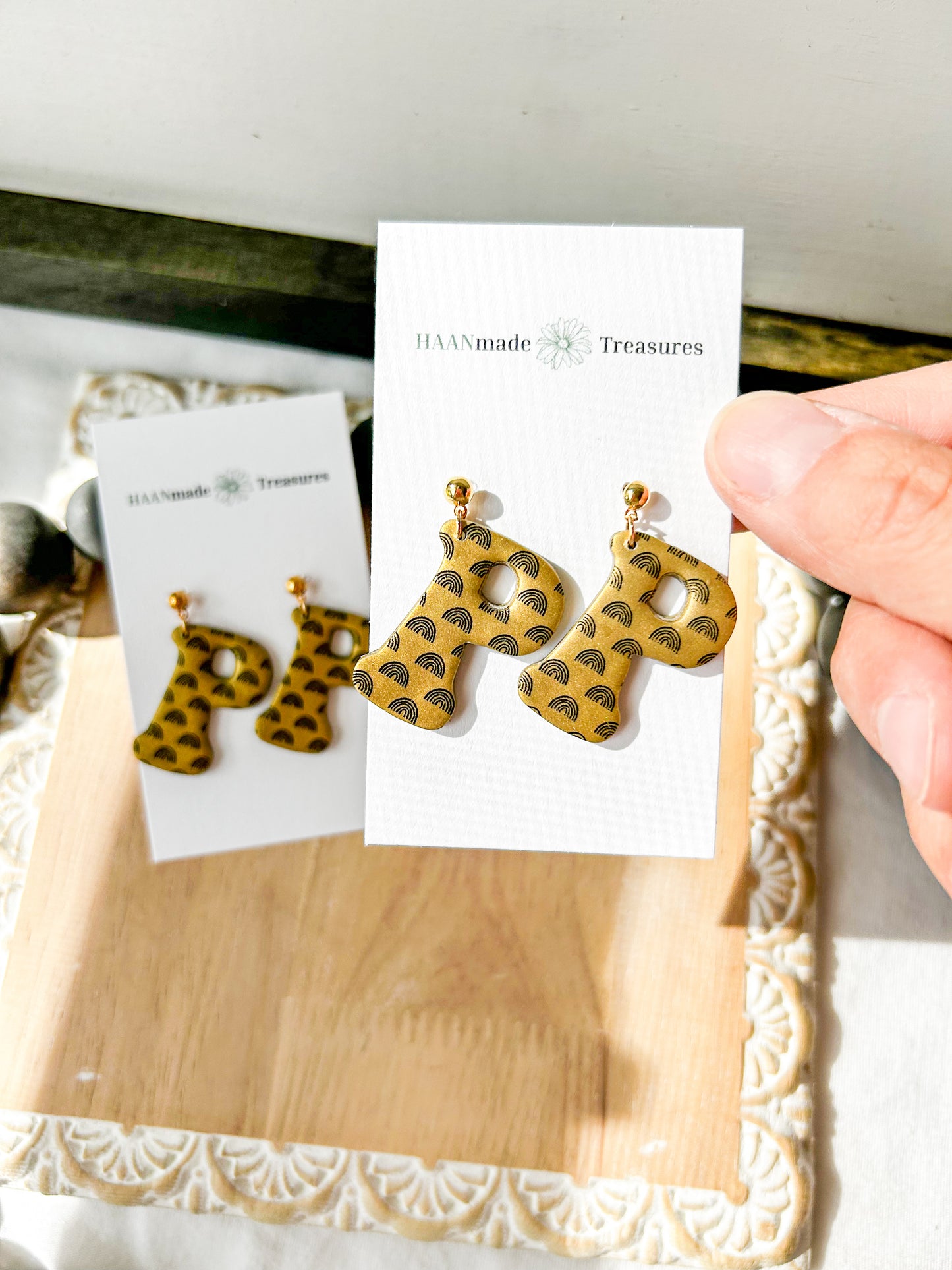 Vintage Gold Rainbows “P”