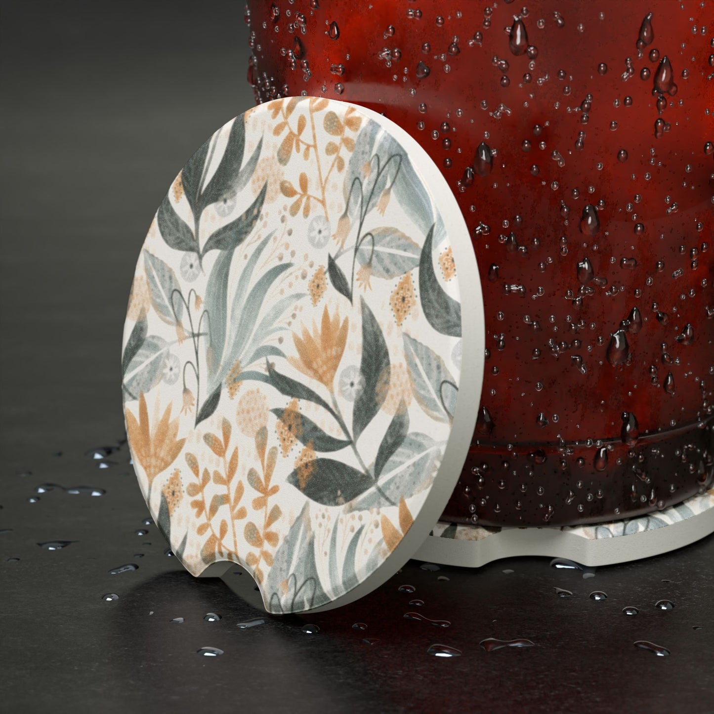 Pomegranate Cider Soapstone Car Coaster