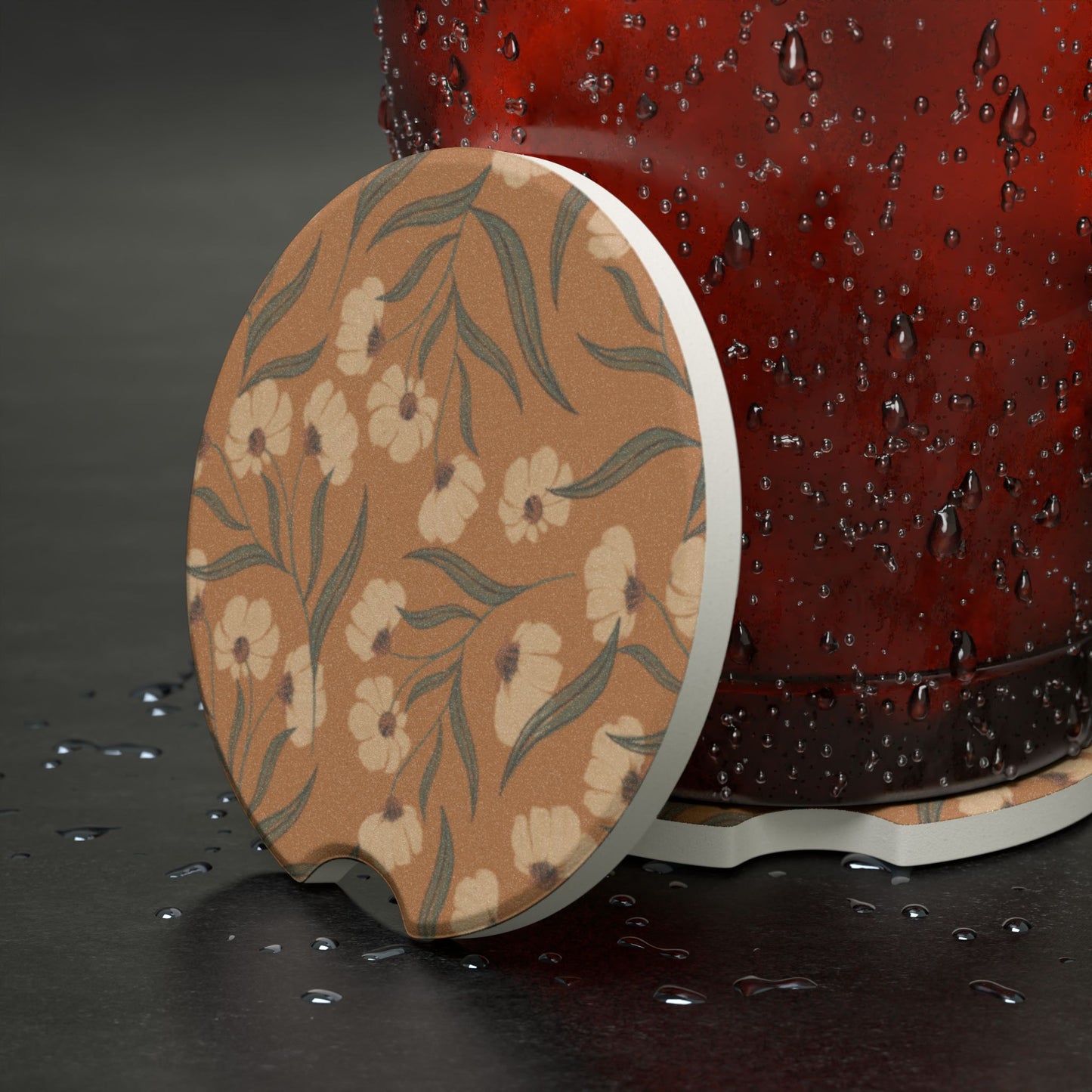 Apple Peel & Acorn Soapstone Car Coaster