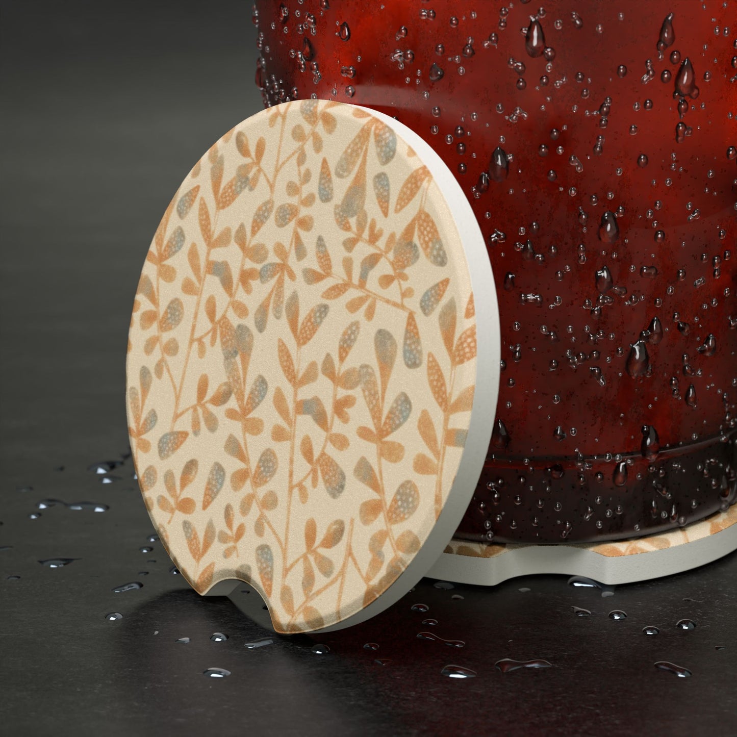 Caramel Pumpkin Soapstone Car Coaster