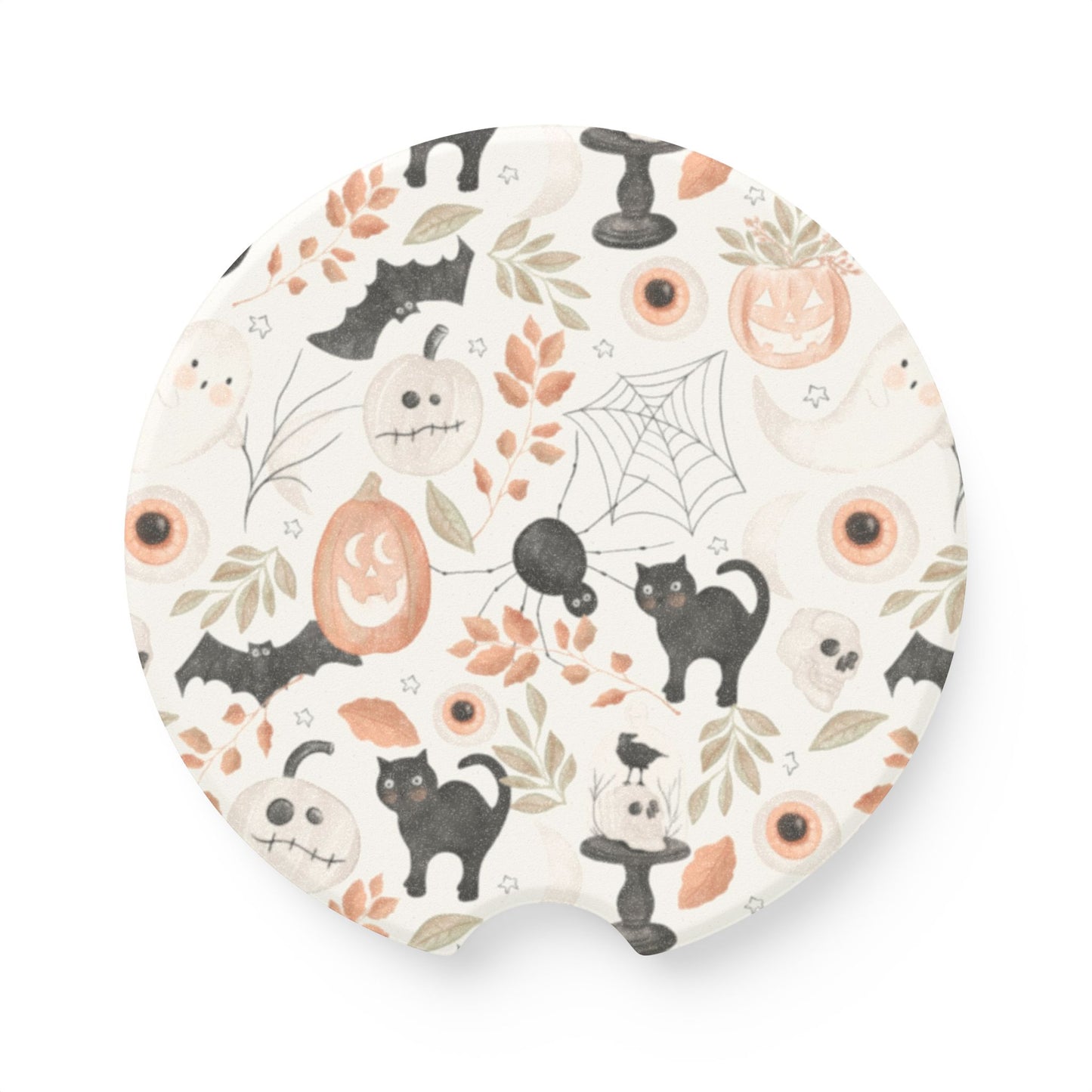 Cats & Pumpkins Soapstone Car Coaster