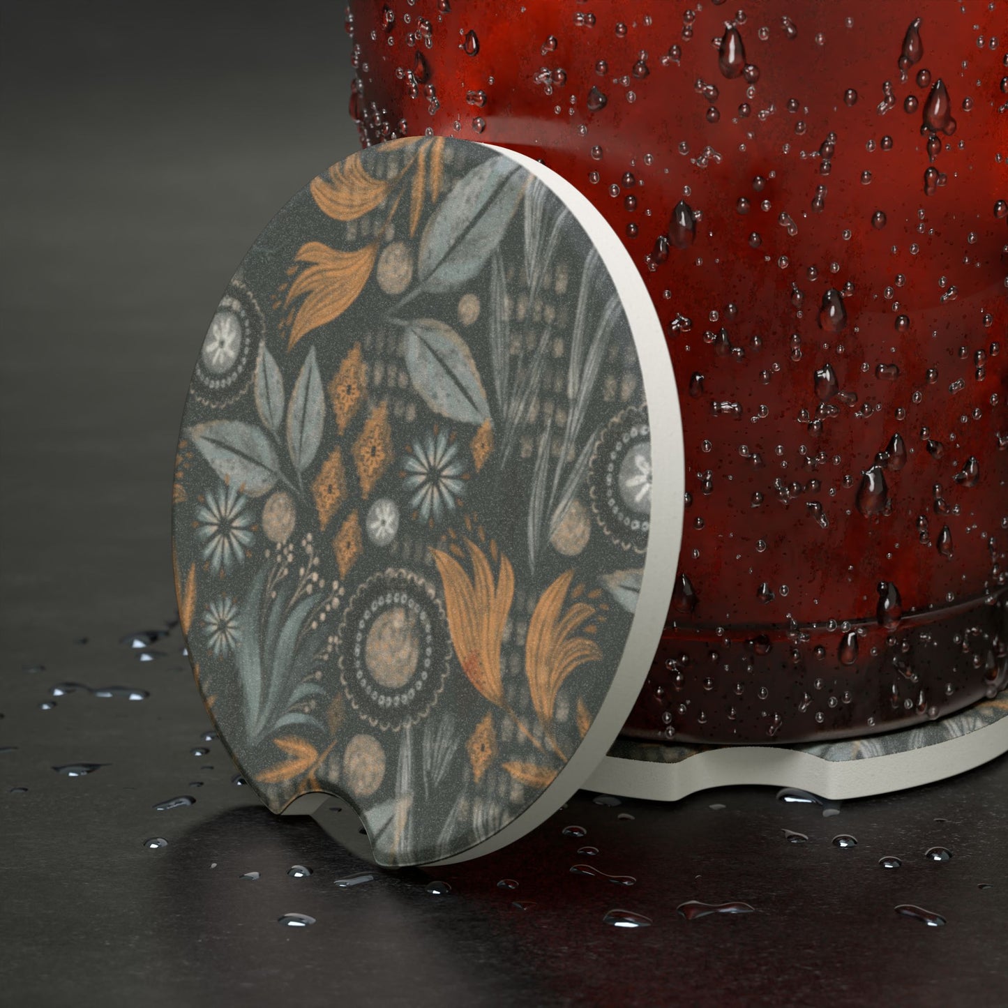 Autumn Flannel Soapstone Car Coaster