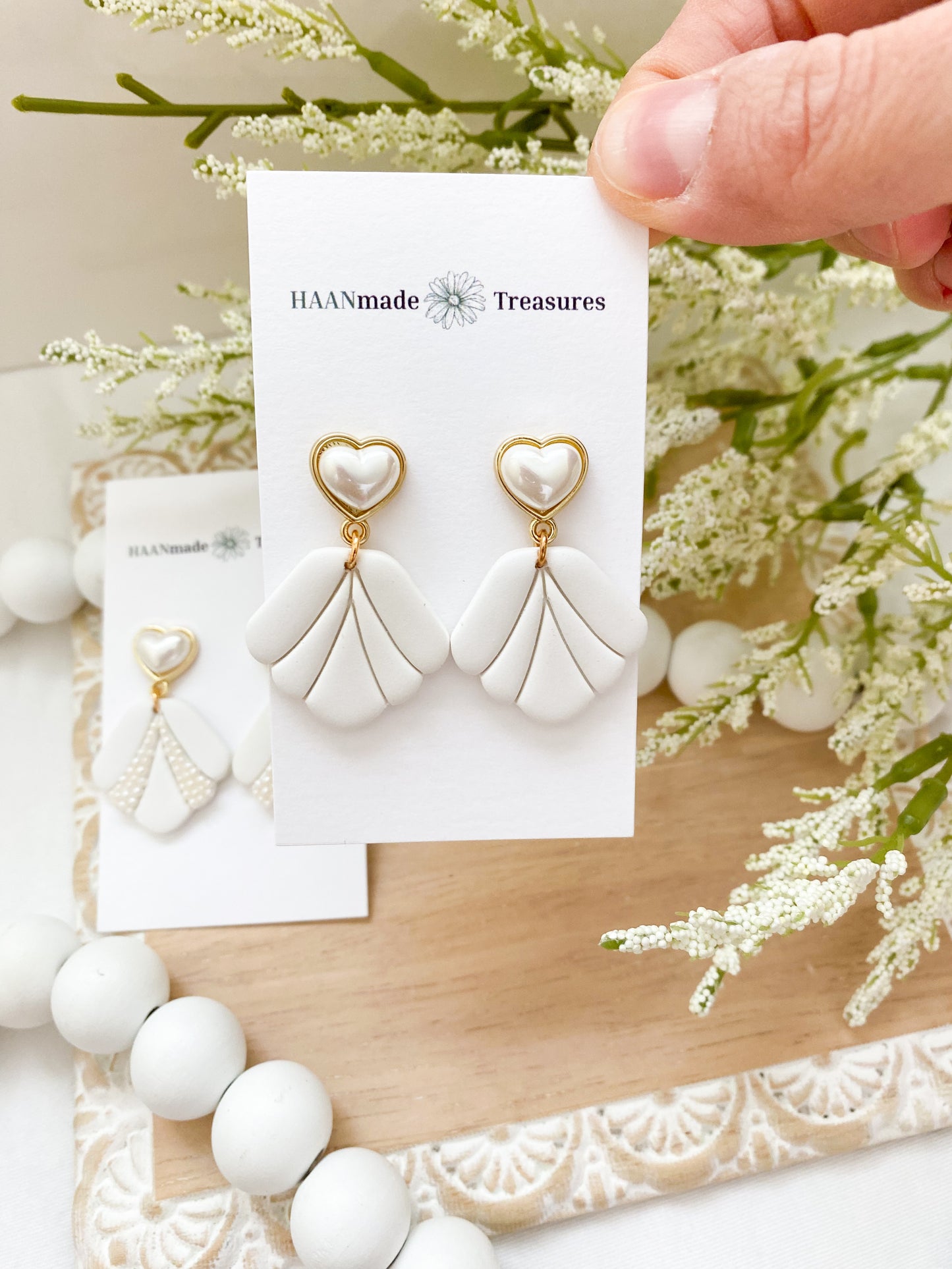 Elegant White & Pearl Dangles