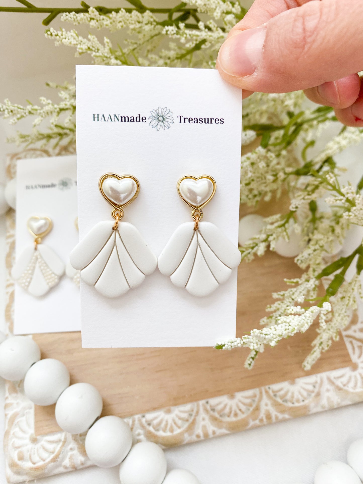 Elegant White & Pearl Dangles