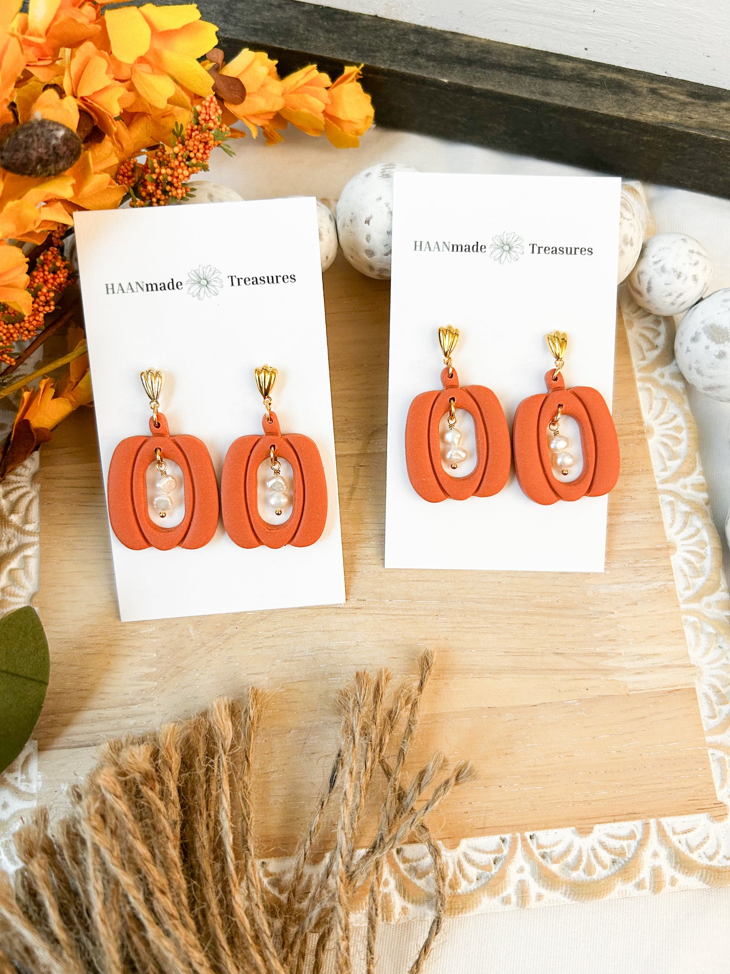 Pumpkin Pearl Dangles