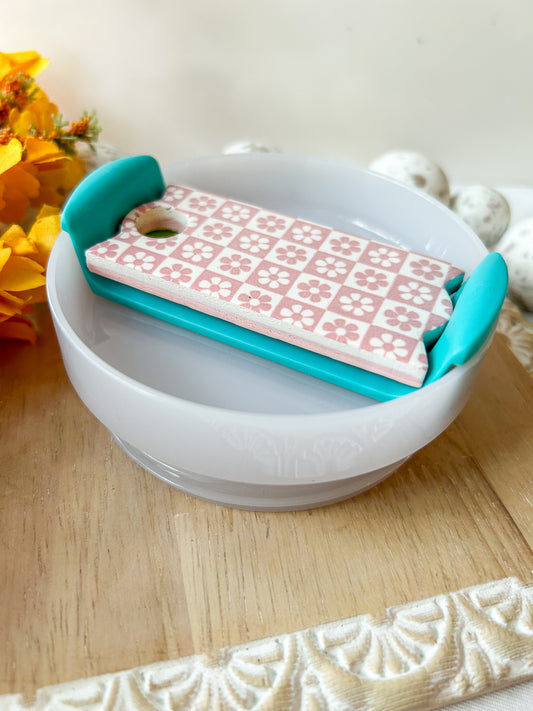 Painted Checkered Flowers Stanley Topper