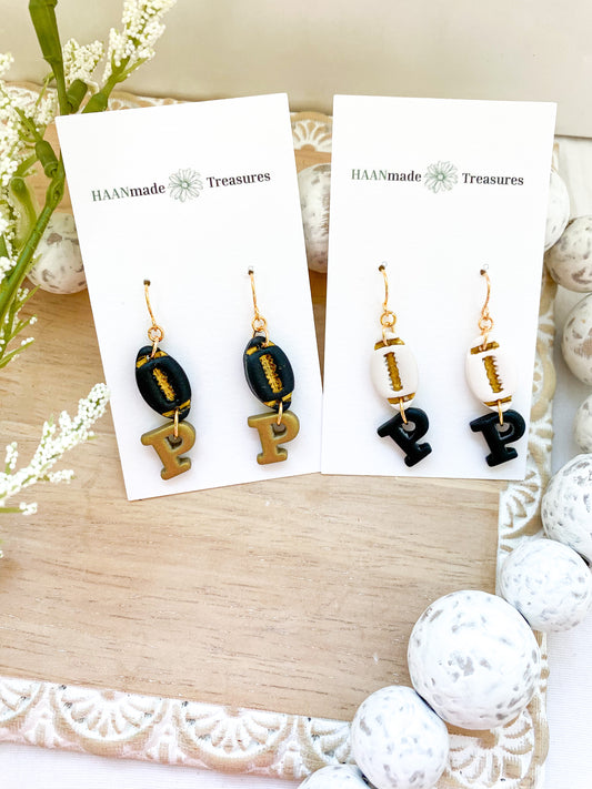 Black & Gold Football Dangles