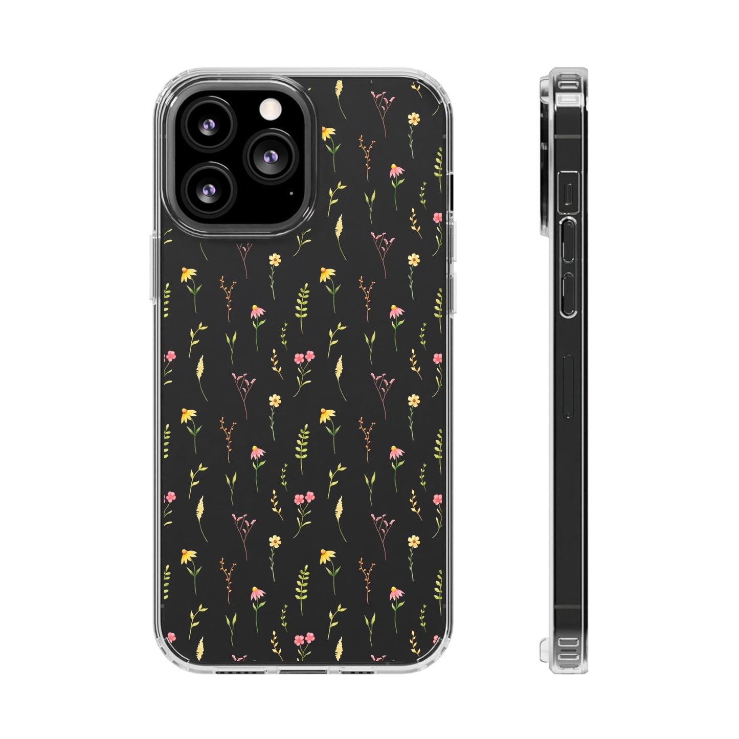 Yellow & Pink Wild Flower Clear Case