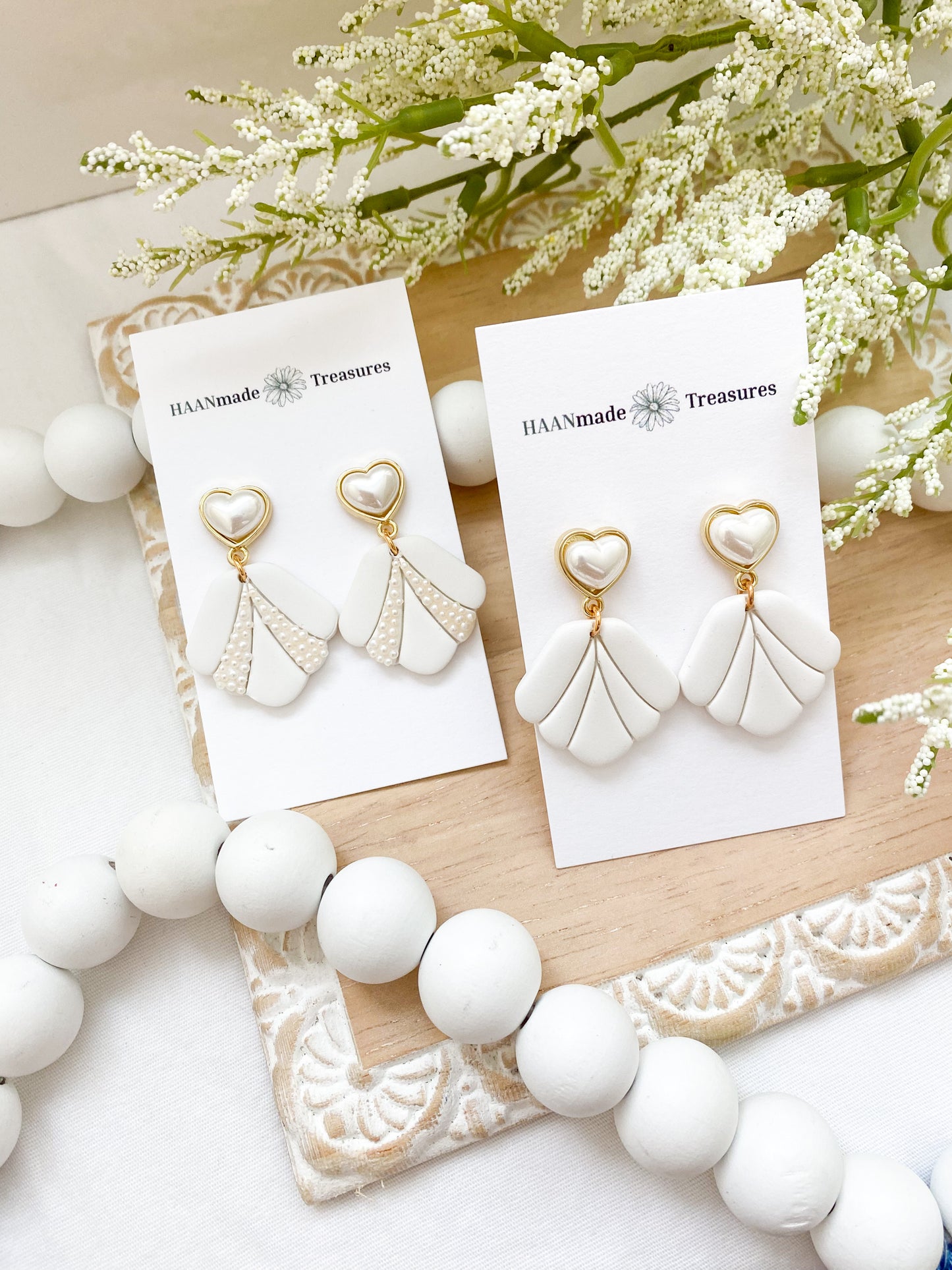 Elegant White & Pearl Dangles