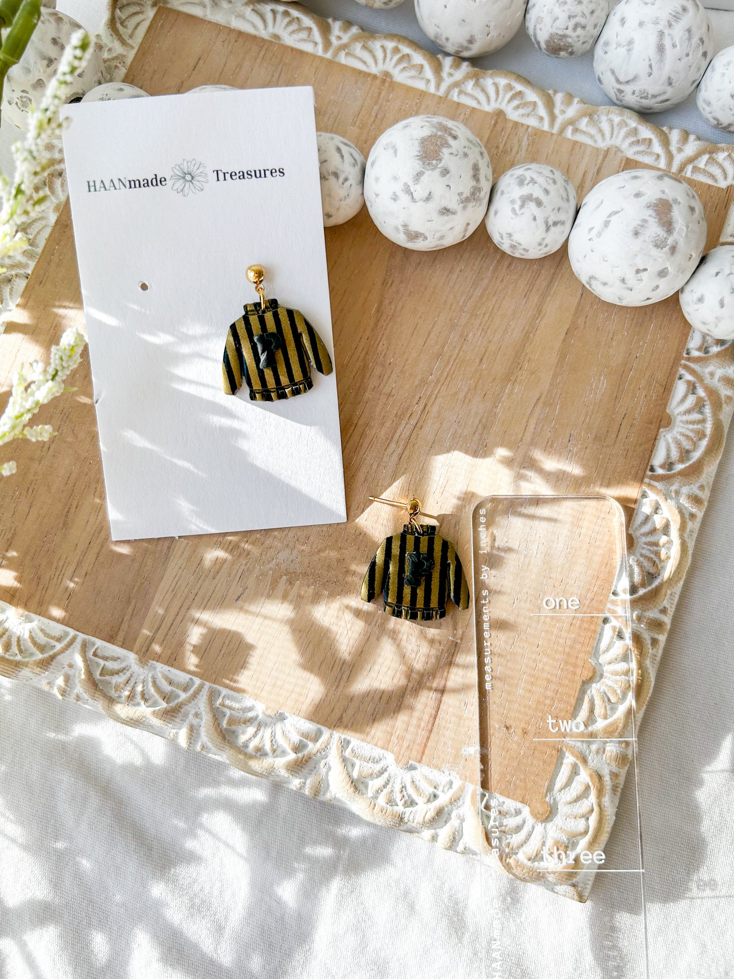 Candy Striped Black & Gold Sweaters
