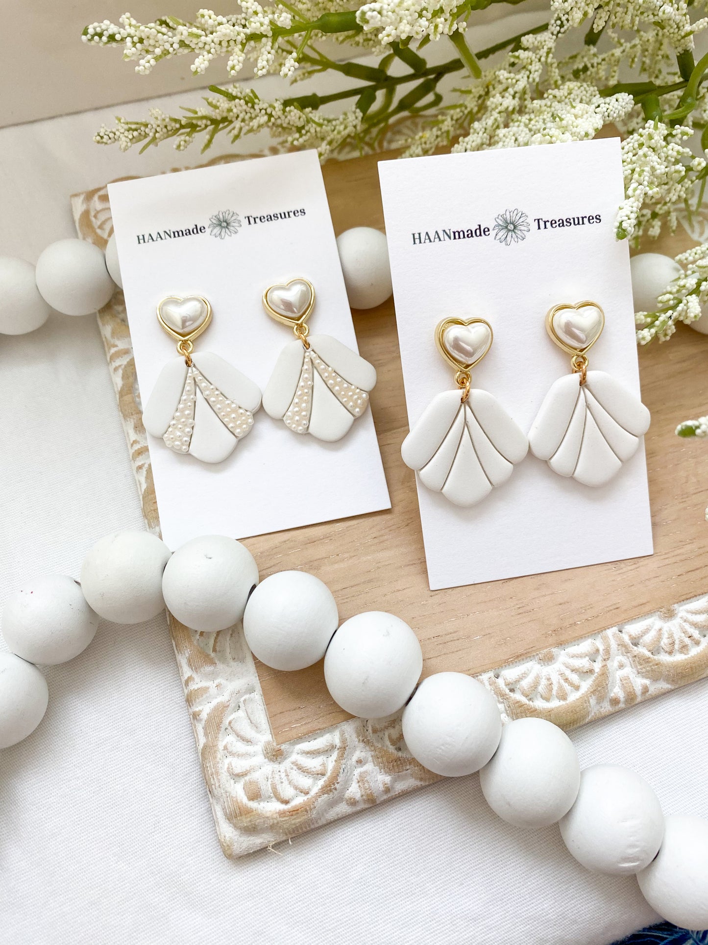 Elegant White & Pearl Dangles