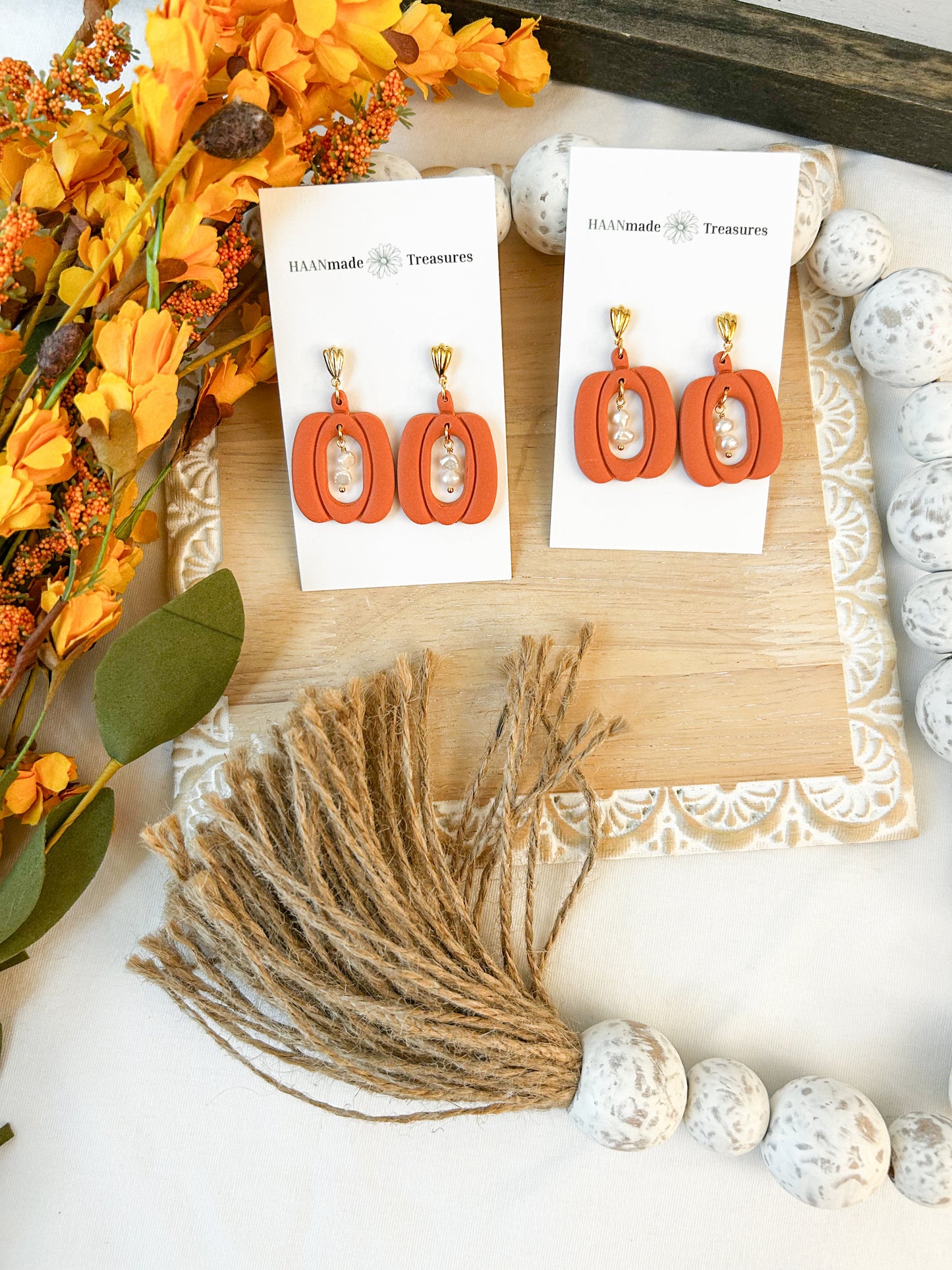 Pumpkin Pearl Dangles
