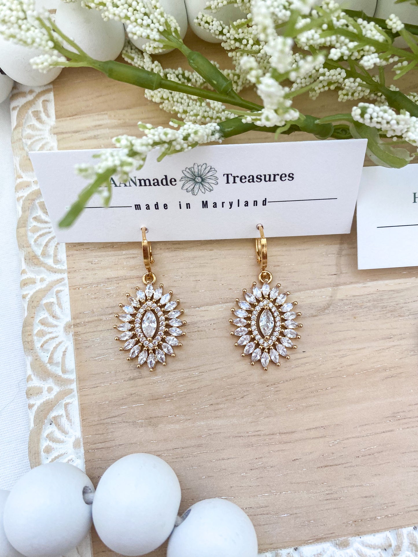 Diamond Burst Oval Small Dangles