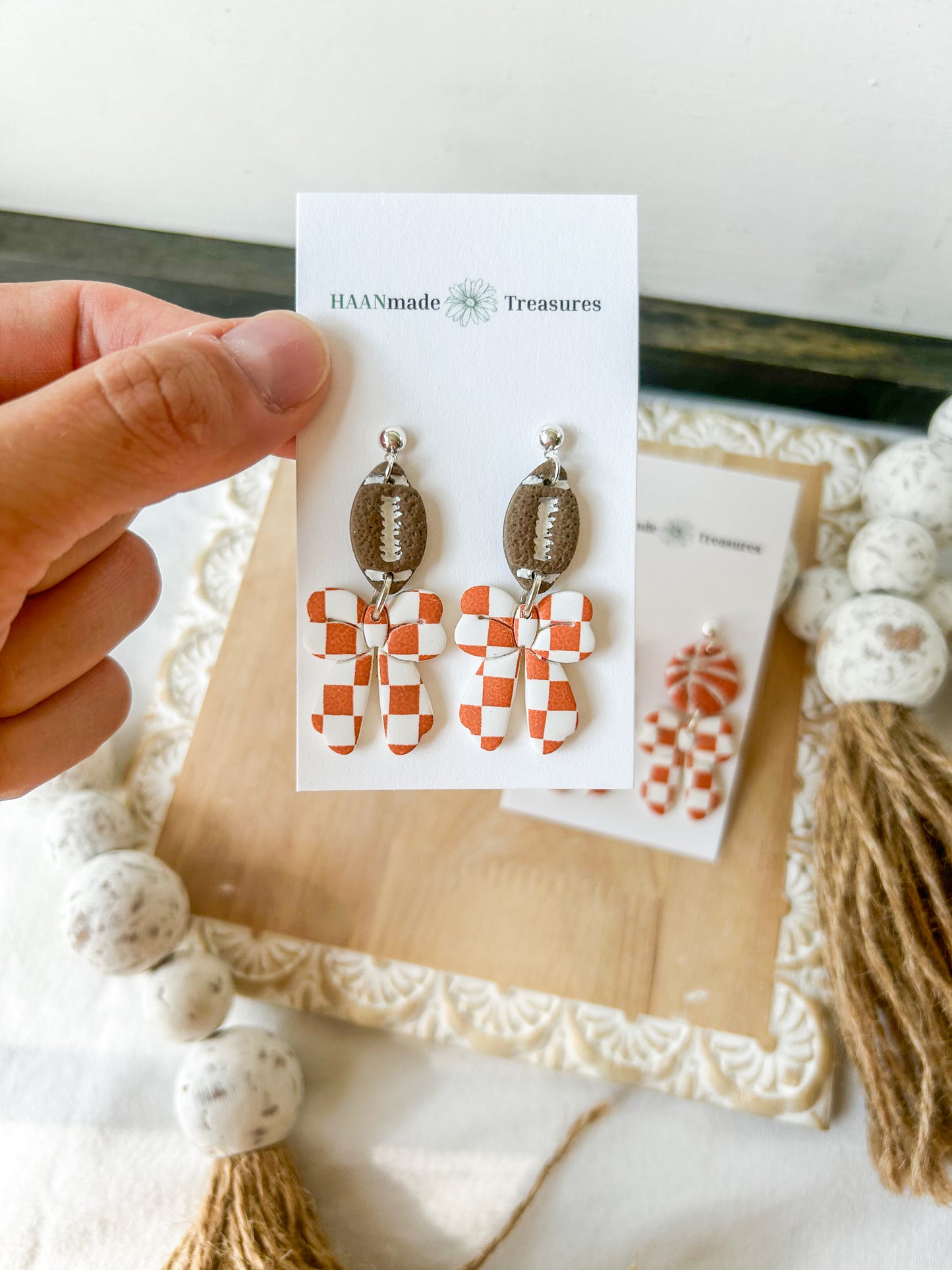 Burnt Orange Bow Earrings