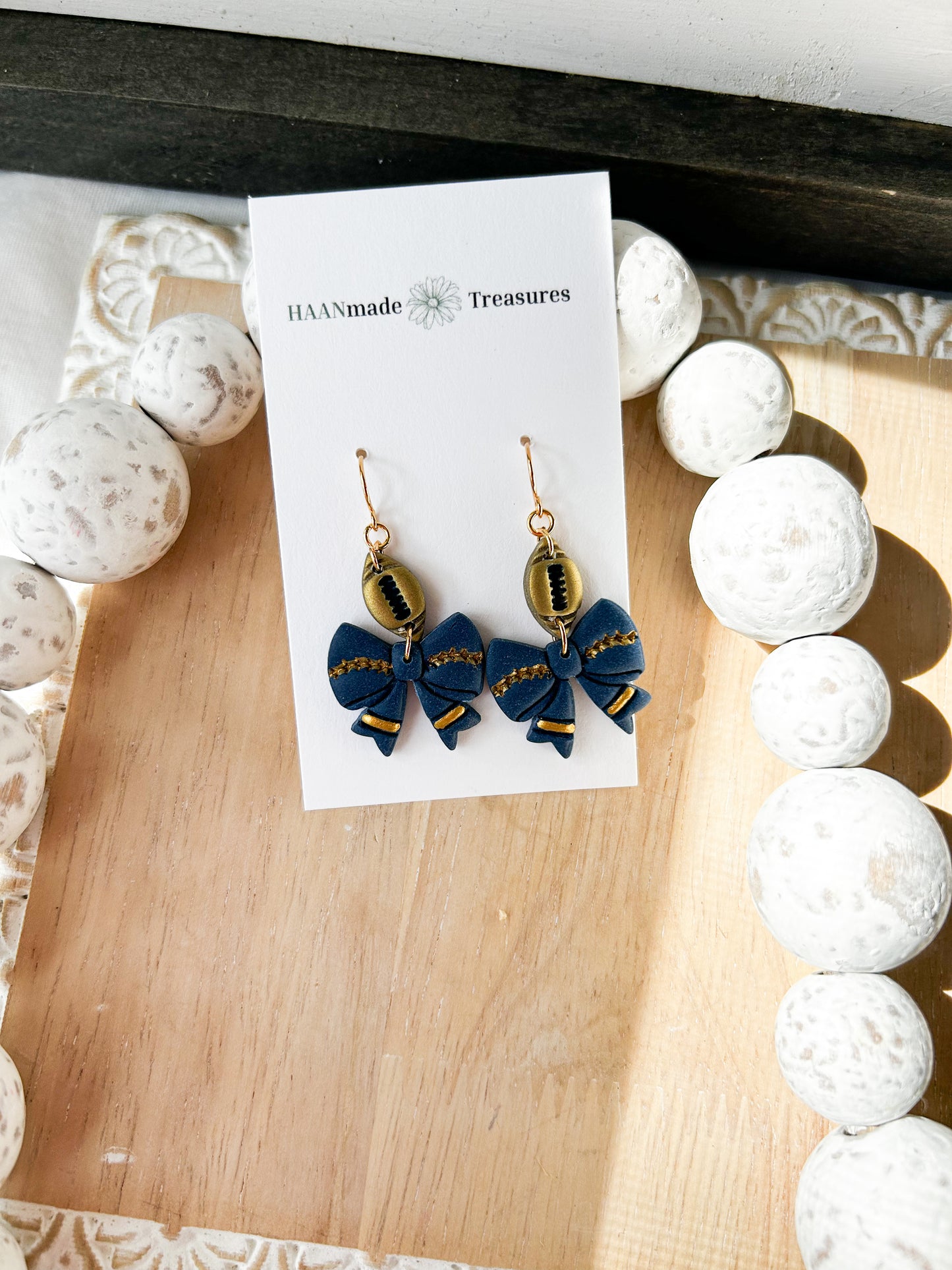 Blue and Gold Football Bows
