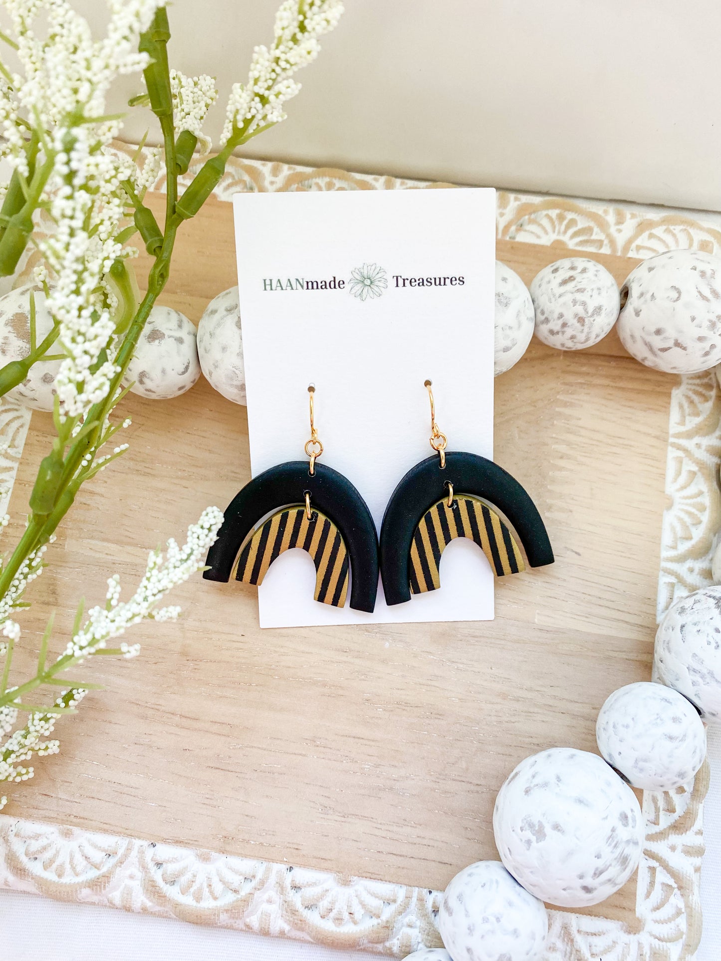 Black & Gold Candy Stripe Rainbows