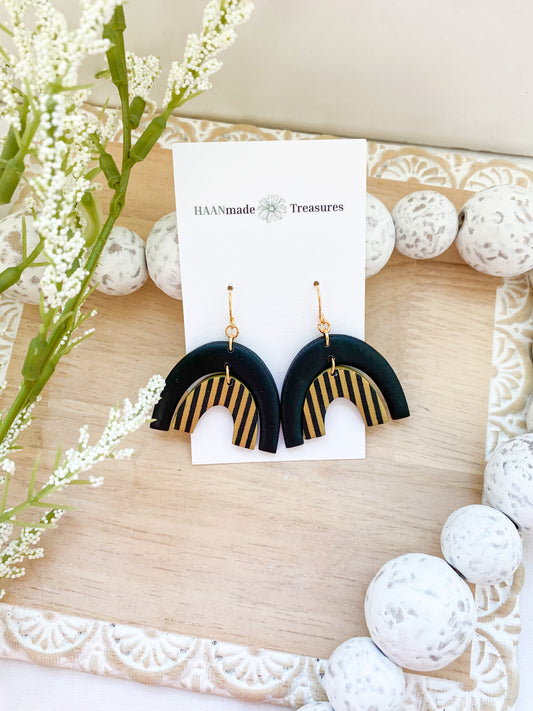 Black & Gold Candy Stripe Rainbows