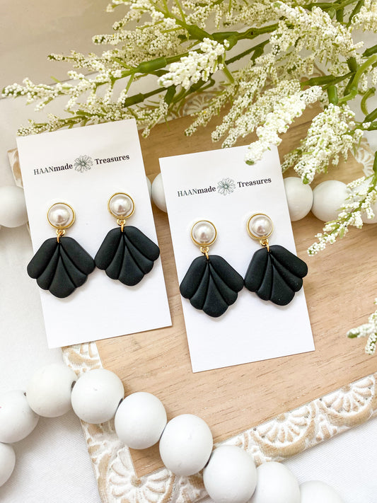 Elegant Black & Pearl Dangles