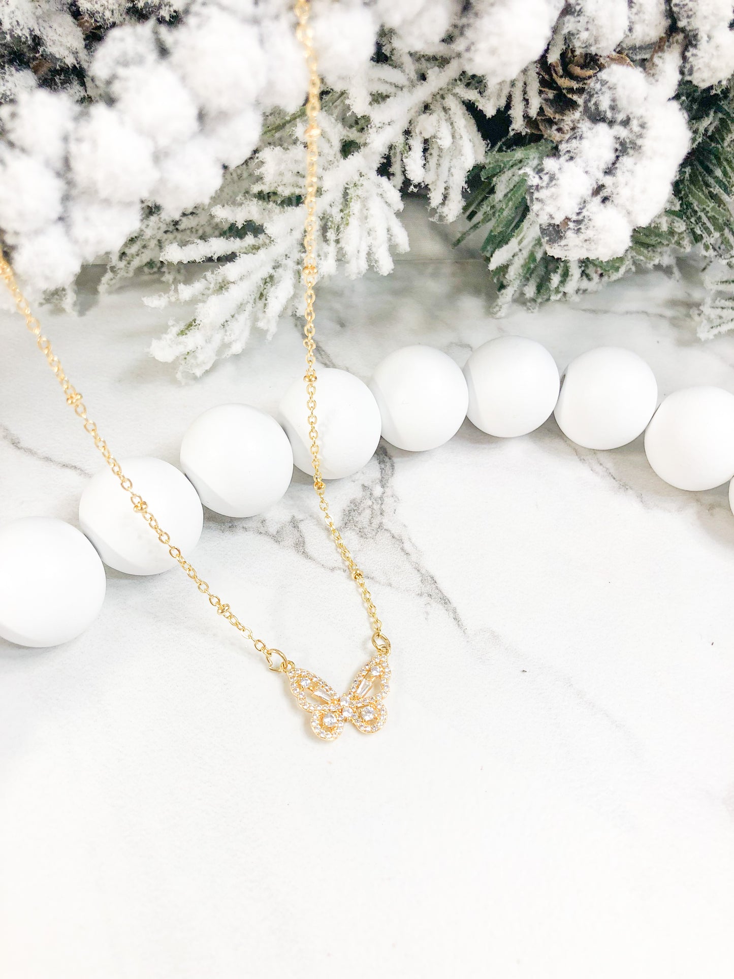 Diamond Butterfly Necklace