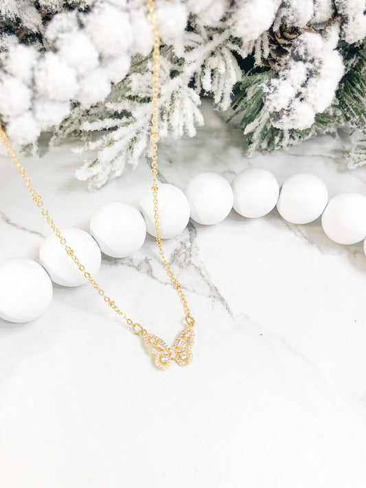 Diamond Butterfly Necklace