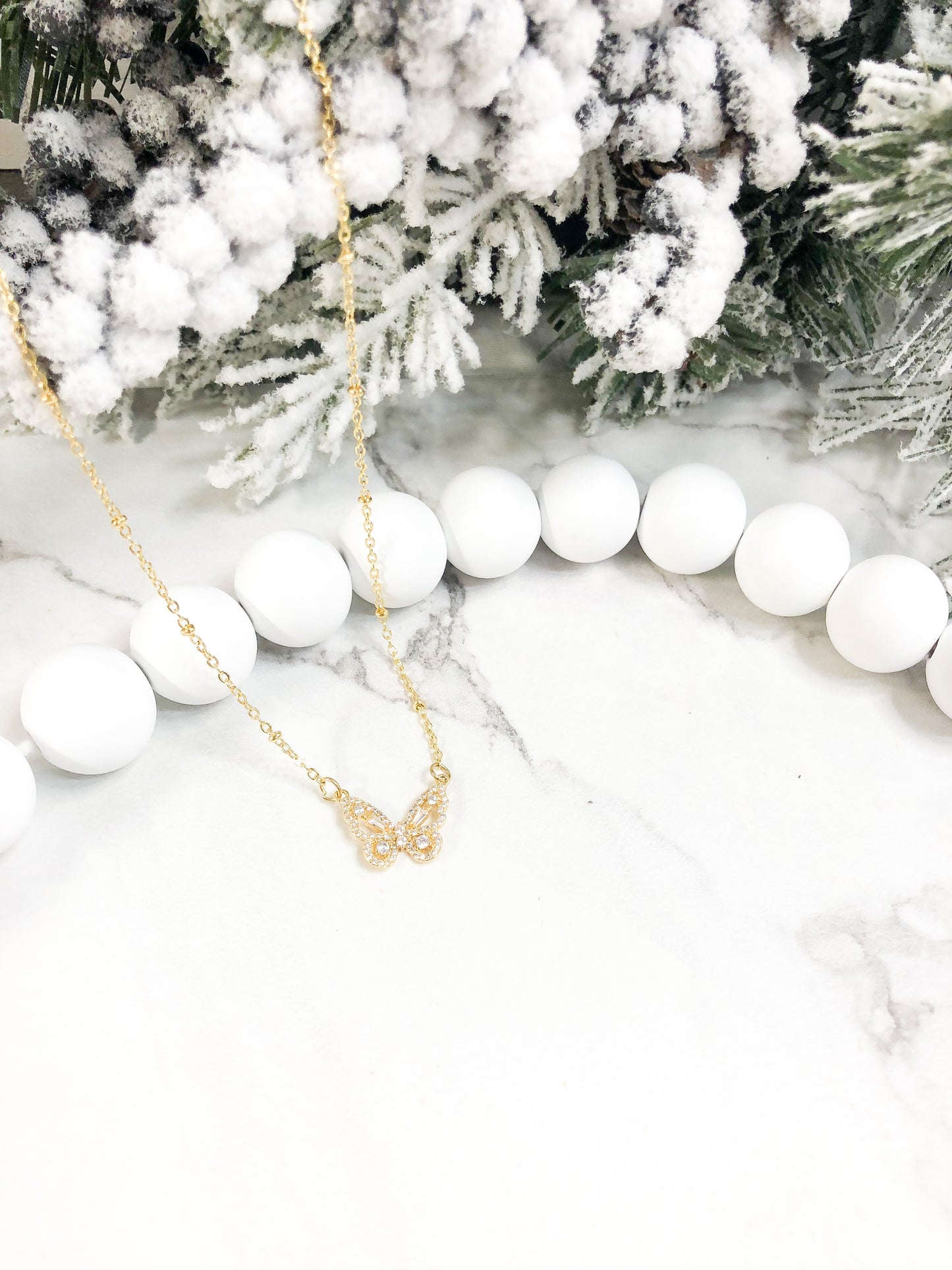 Diamond Butterfly Necklace