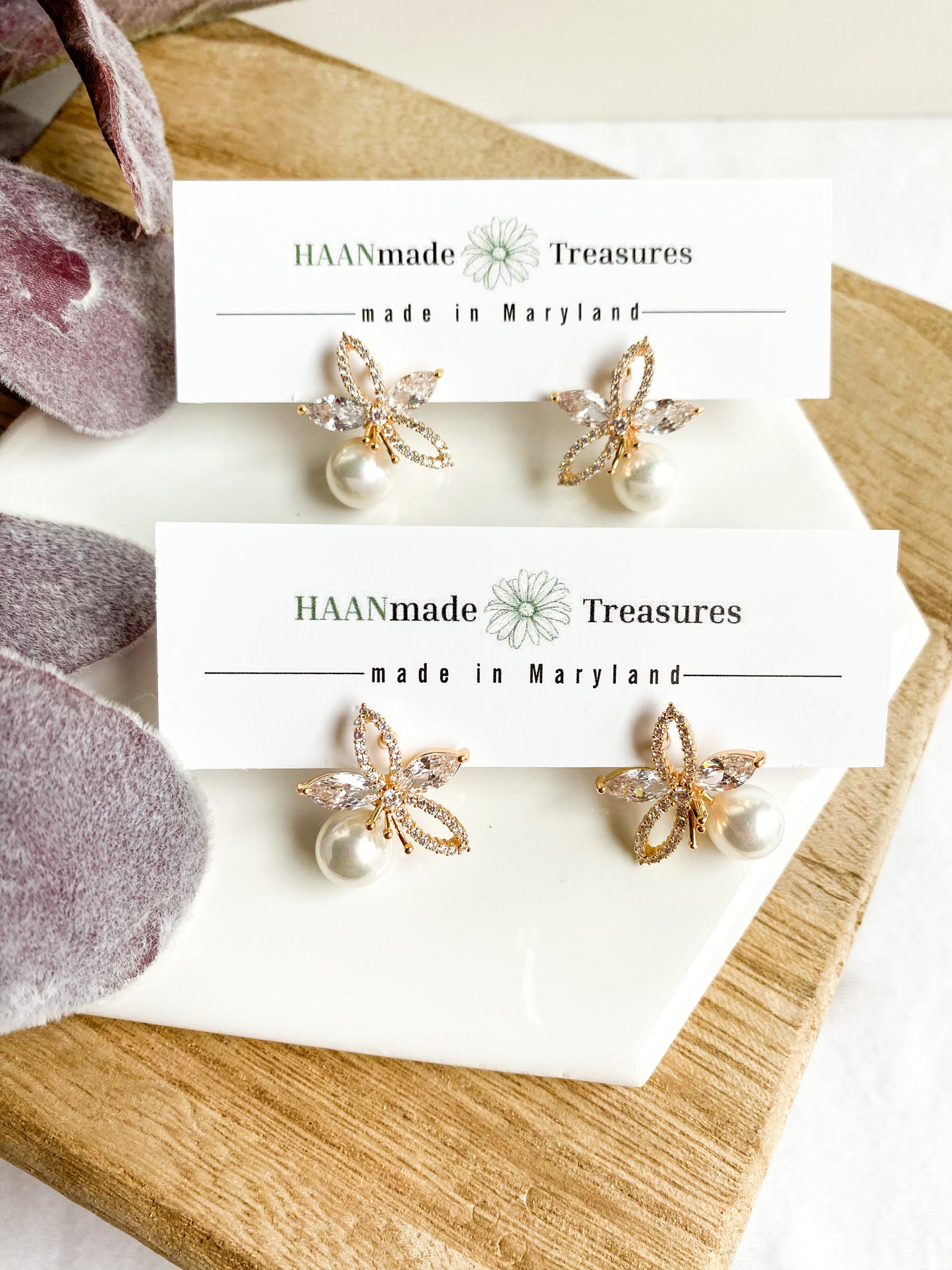 Diamond Pearl Statement Studs