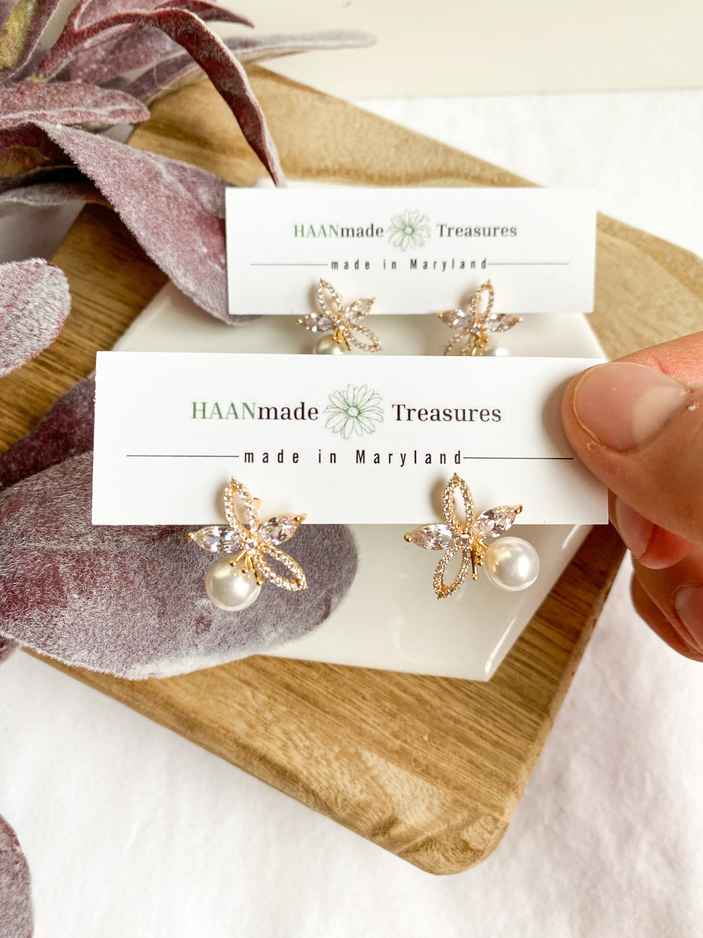 Diamond Pearl Statement Studs