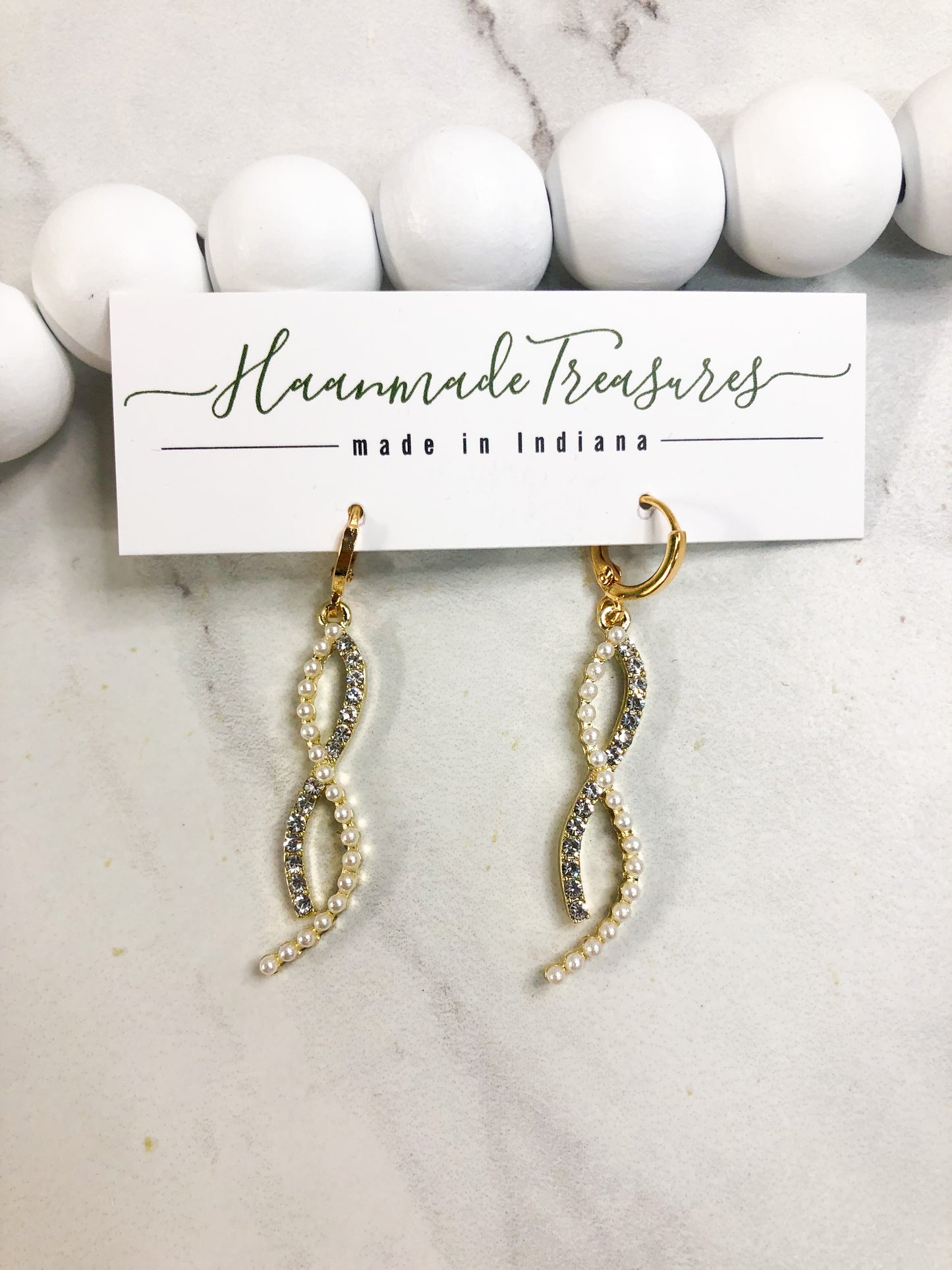 Diamond Pearl Dangles