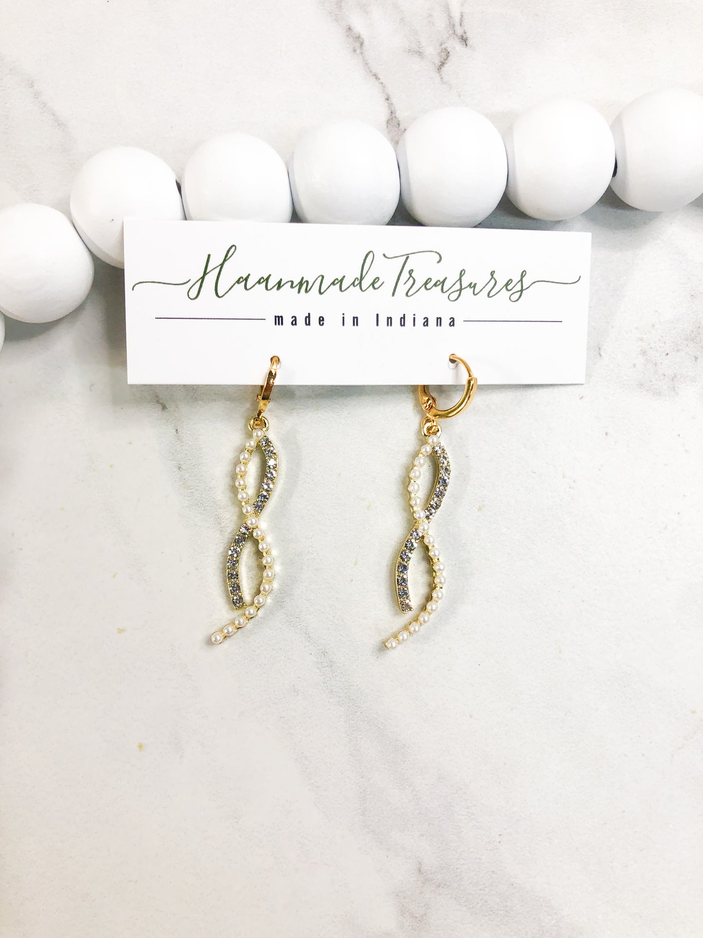 Diamond Pearl Dangles