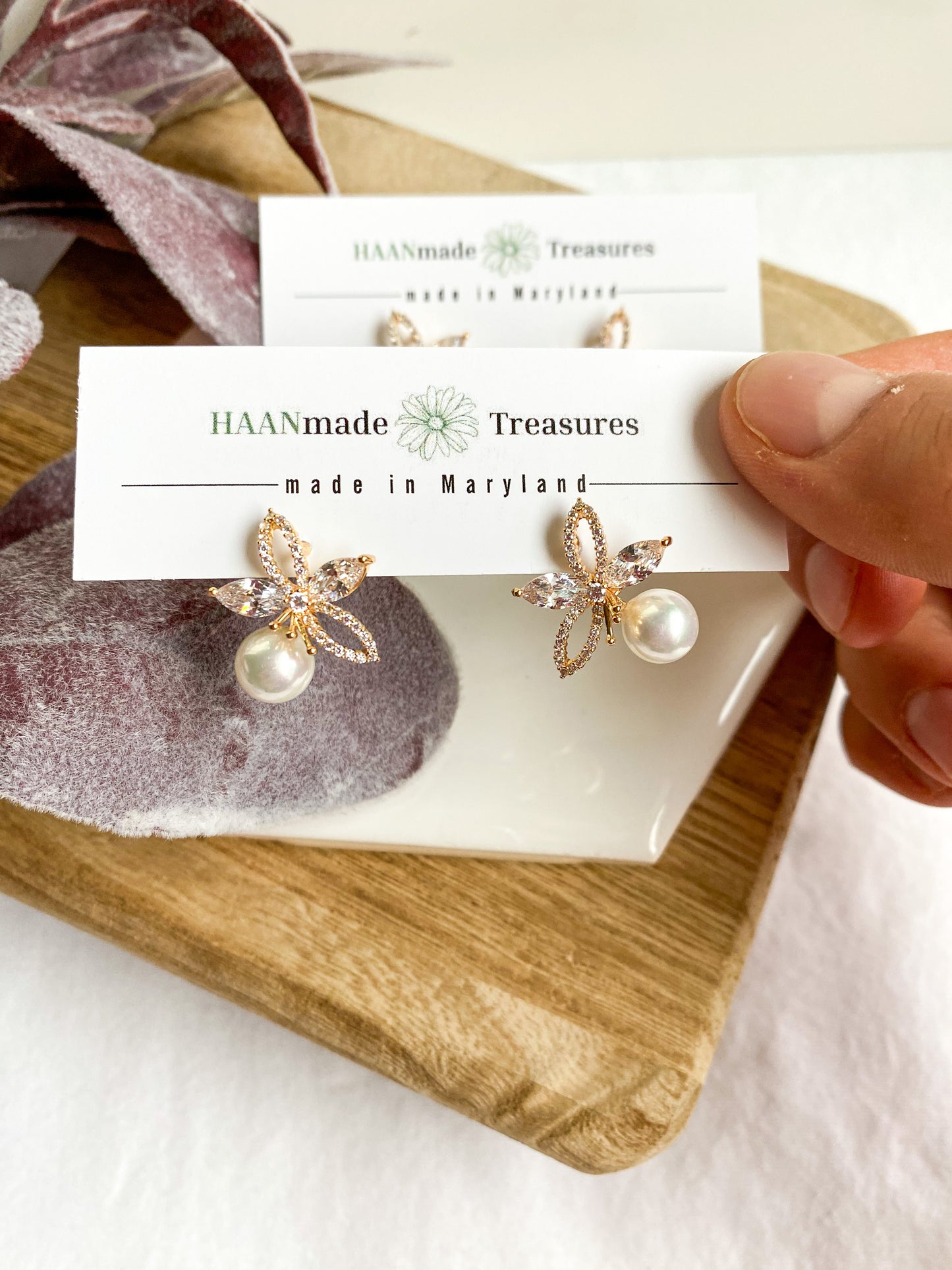 Diamond Pearl Statement Studs
