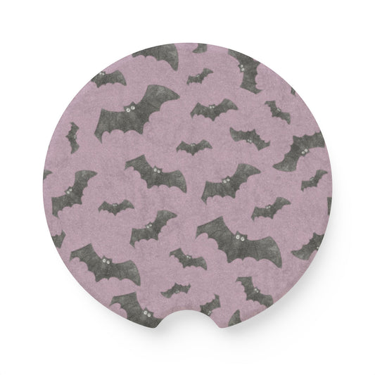 Purple Bats! Soapstone Car Coaster