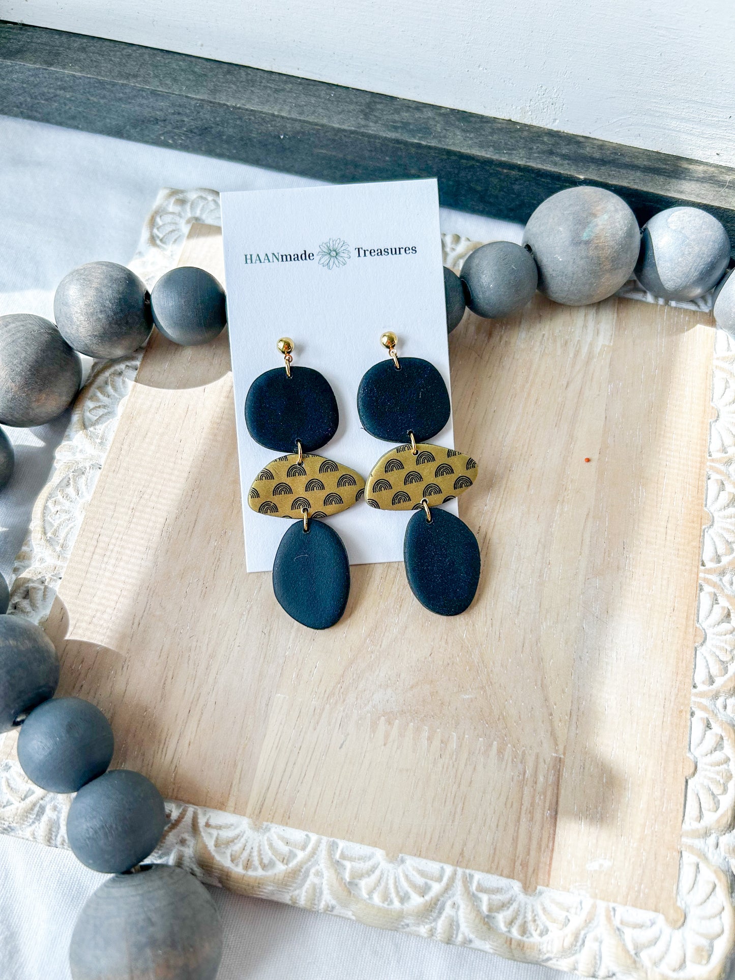 Abstract Black and Gold with Rainbows