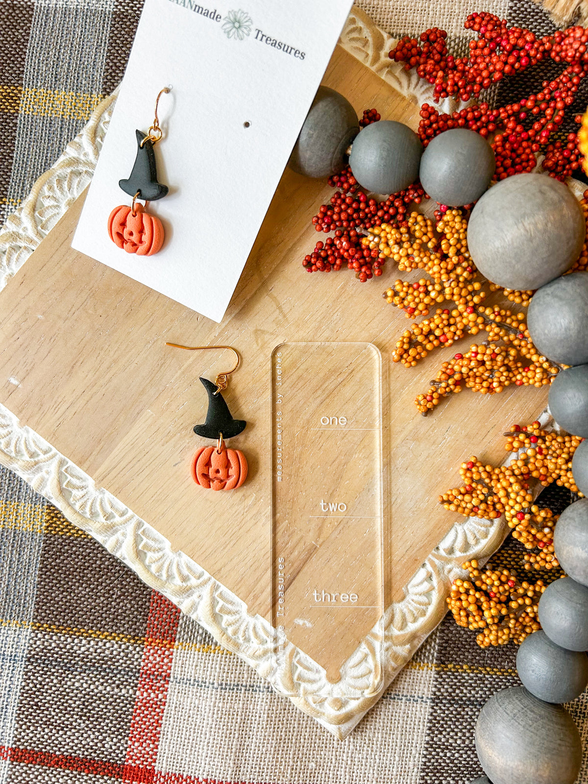 Pumpkin Witch Hat Earrings