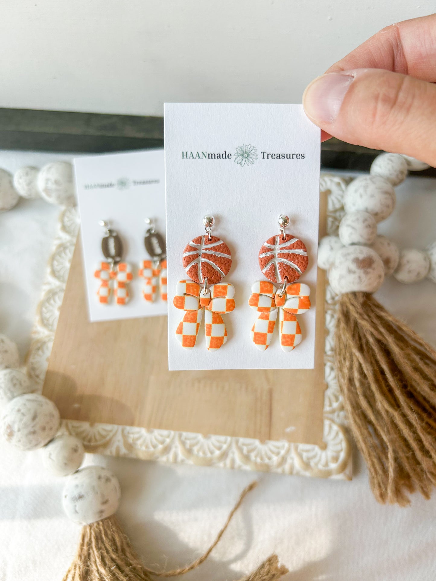 Bright Orange Bow Earrings