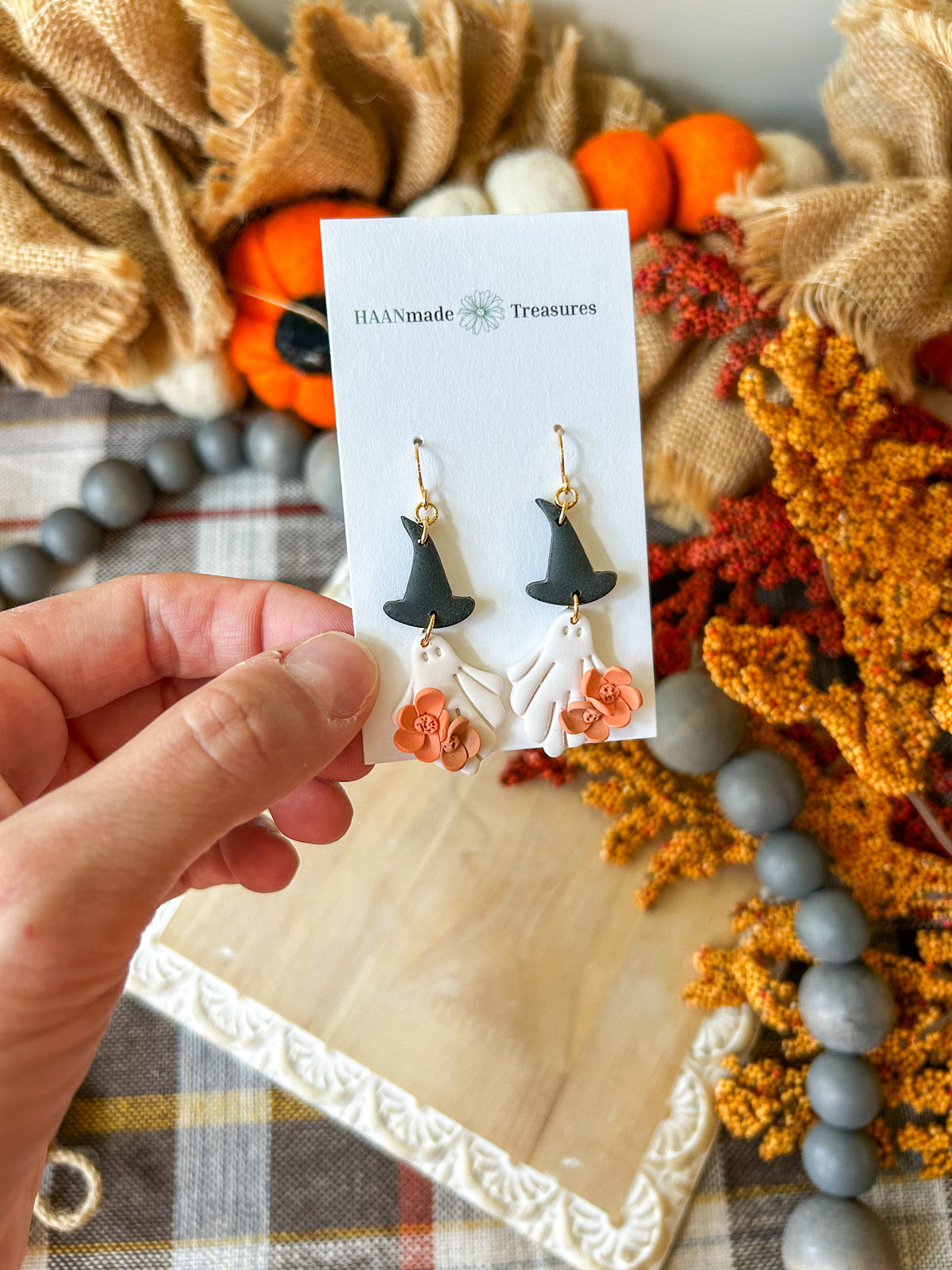 Ghost Witch Hat Earrings
