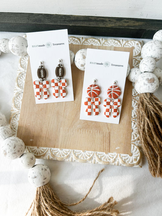 Burnt Orange Bow Earrings
