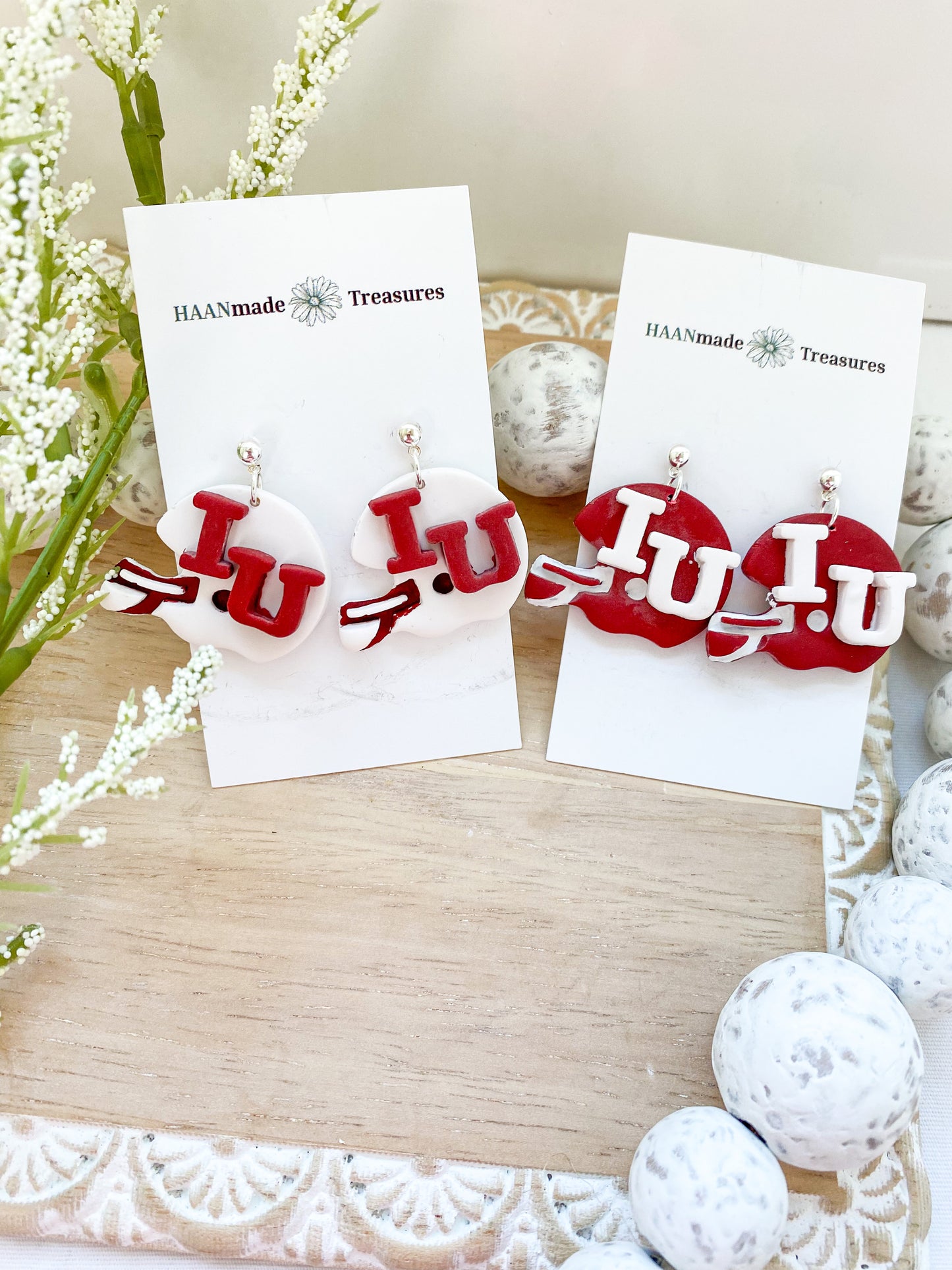 Red & White Football Helmets