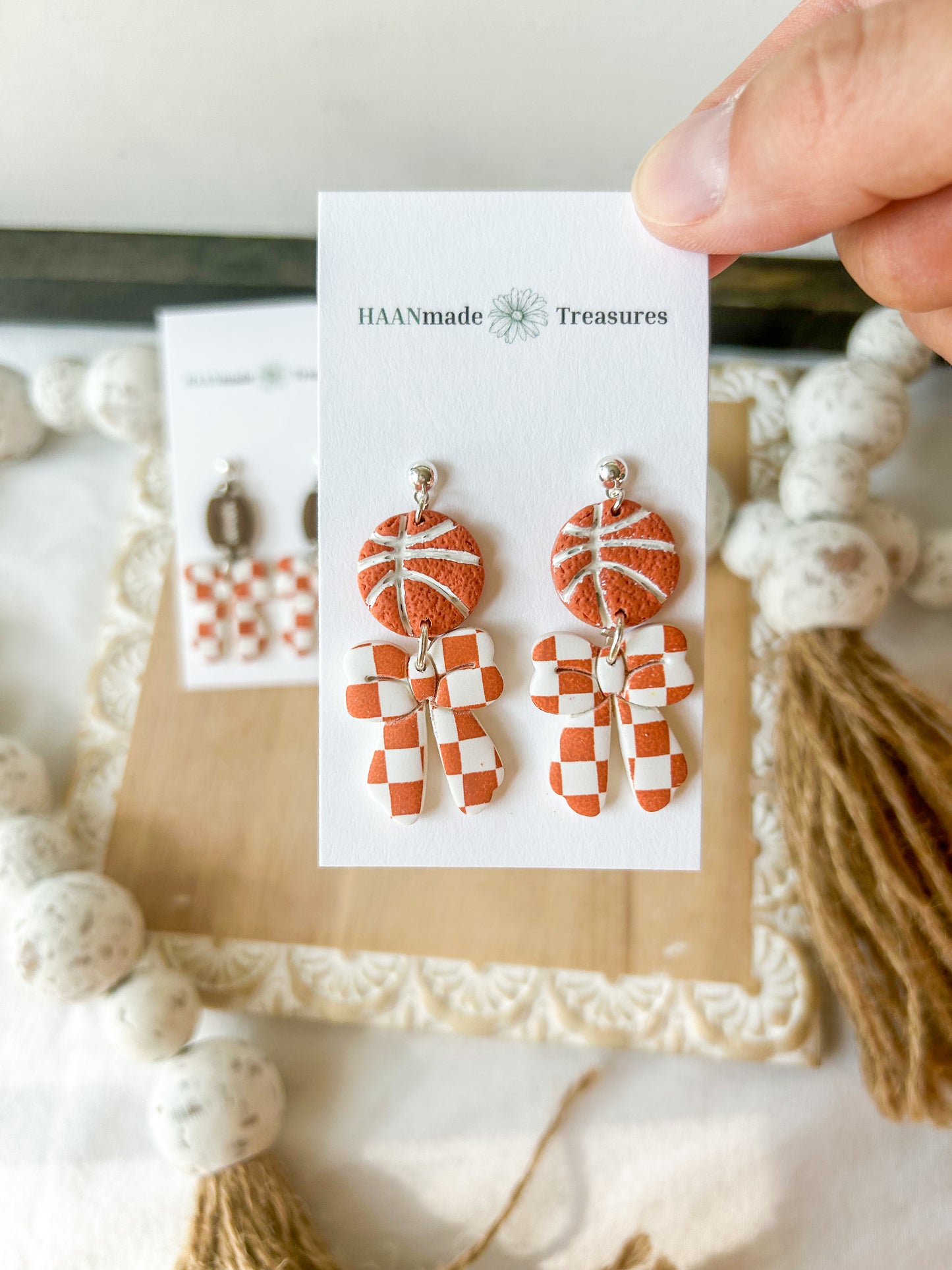 Burnt Orange Bow Earrings