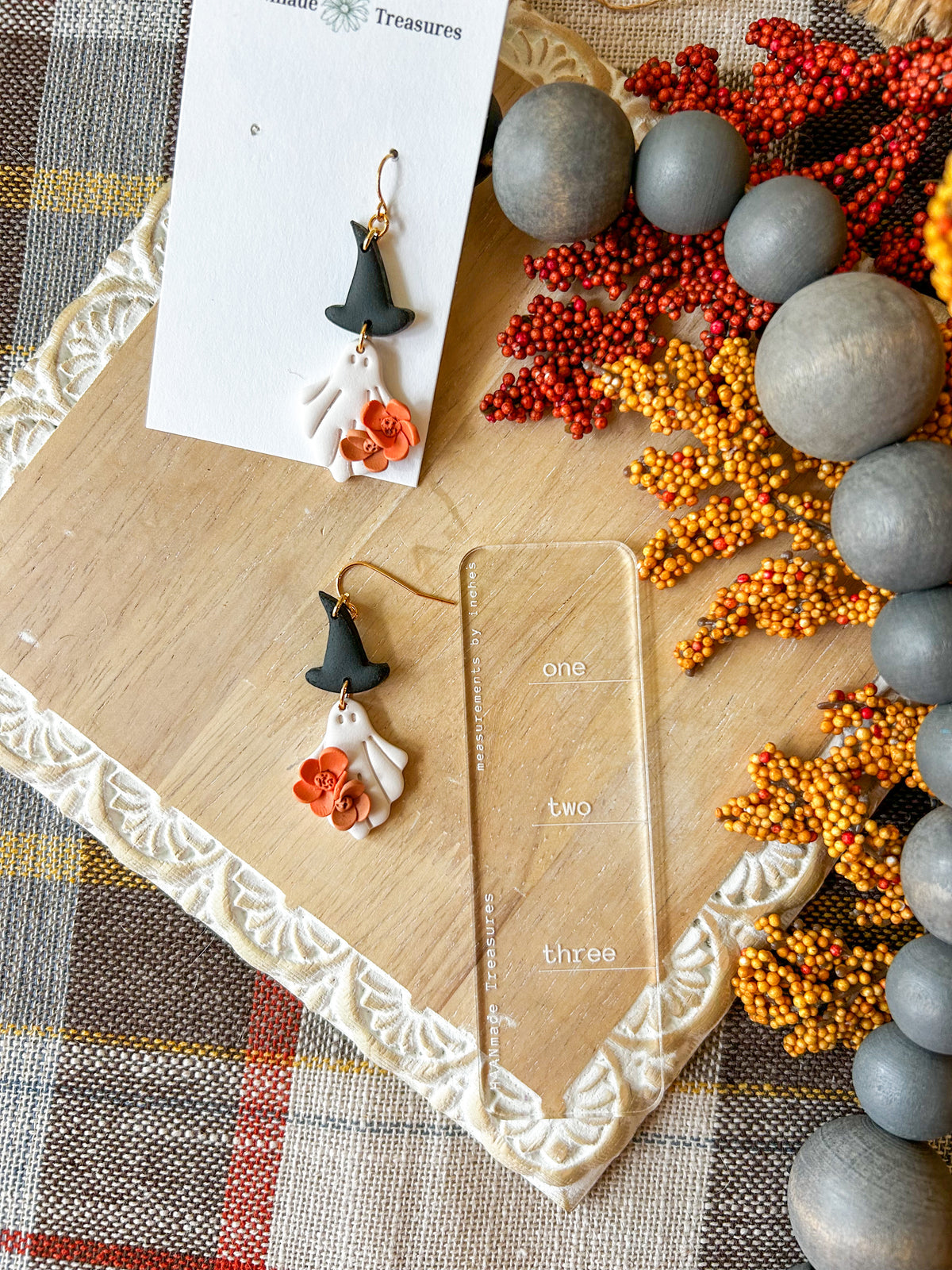 Ghost Witch Hat Earrings