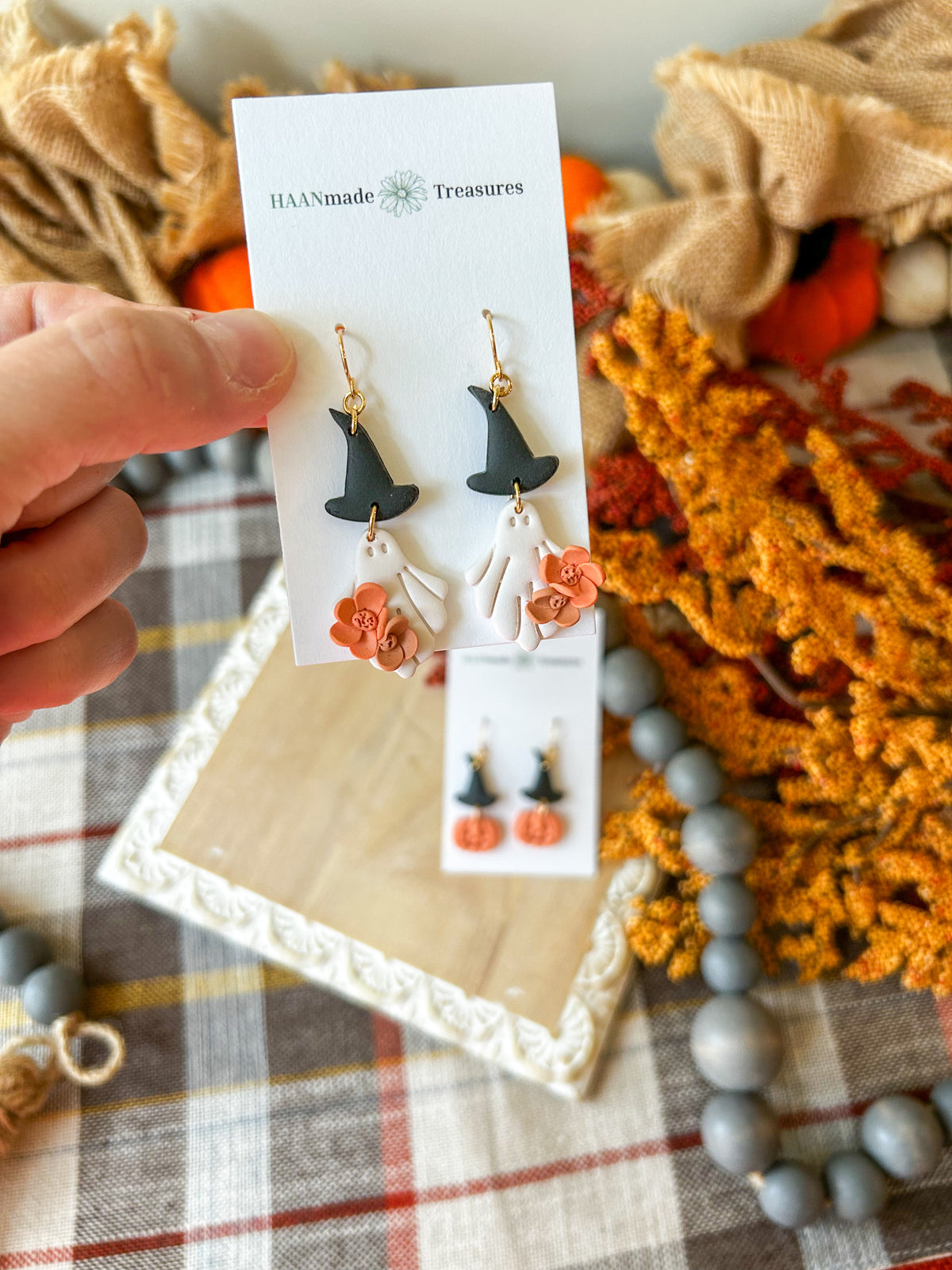 Ghost Witch Hat Earrings