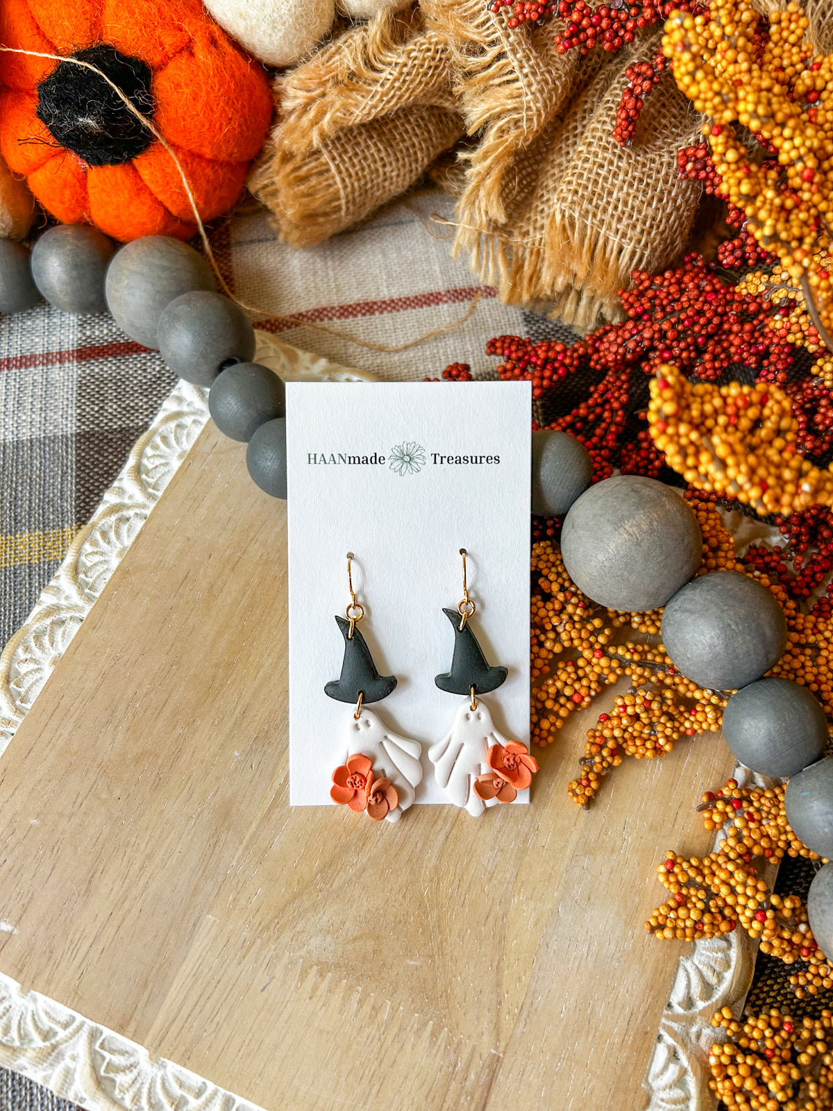 Ghost Witch Hat Earrings