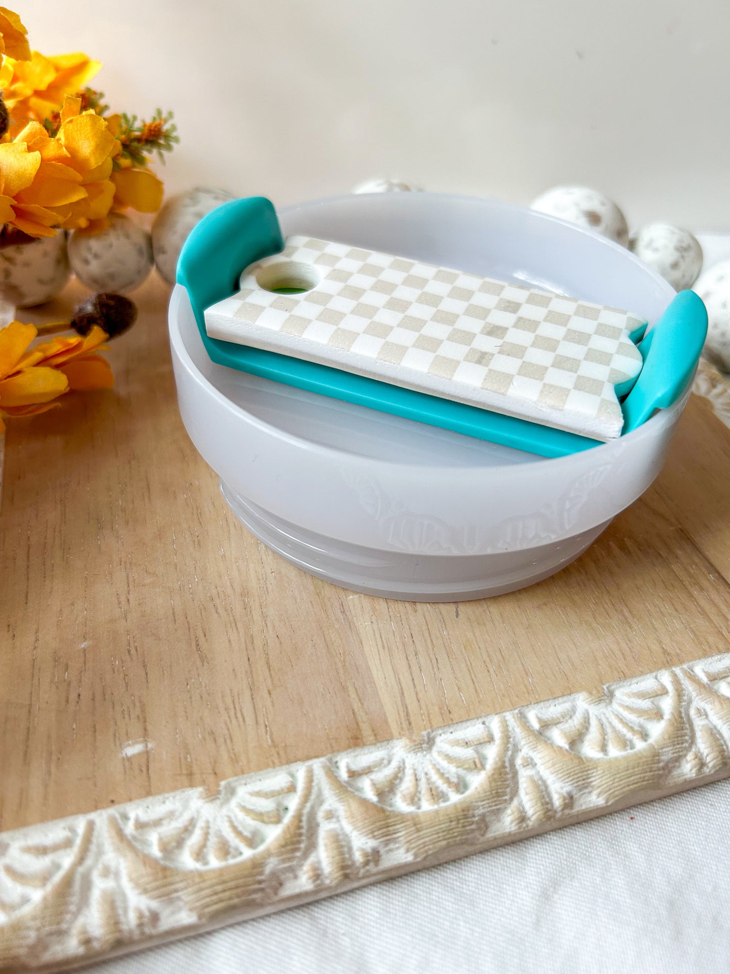 Two-Toned Boho Checkered Stanley Topper