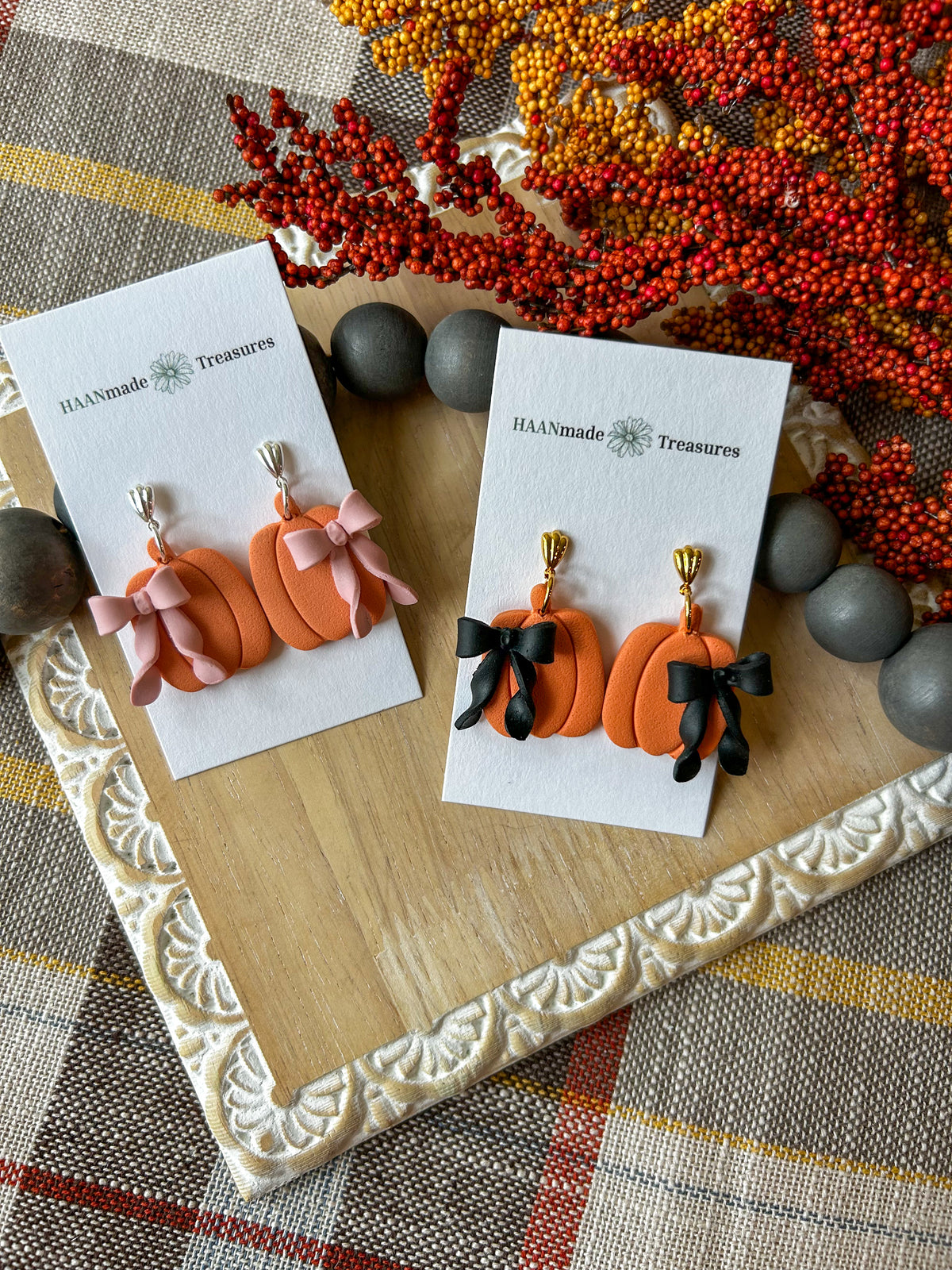 Pumpkin Bow Earrings