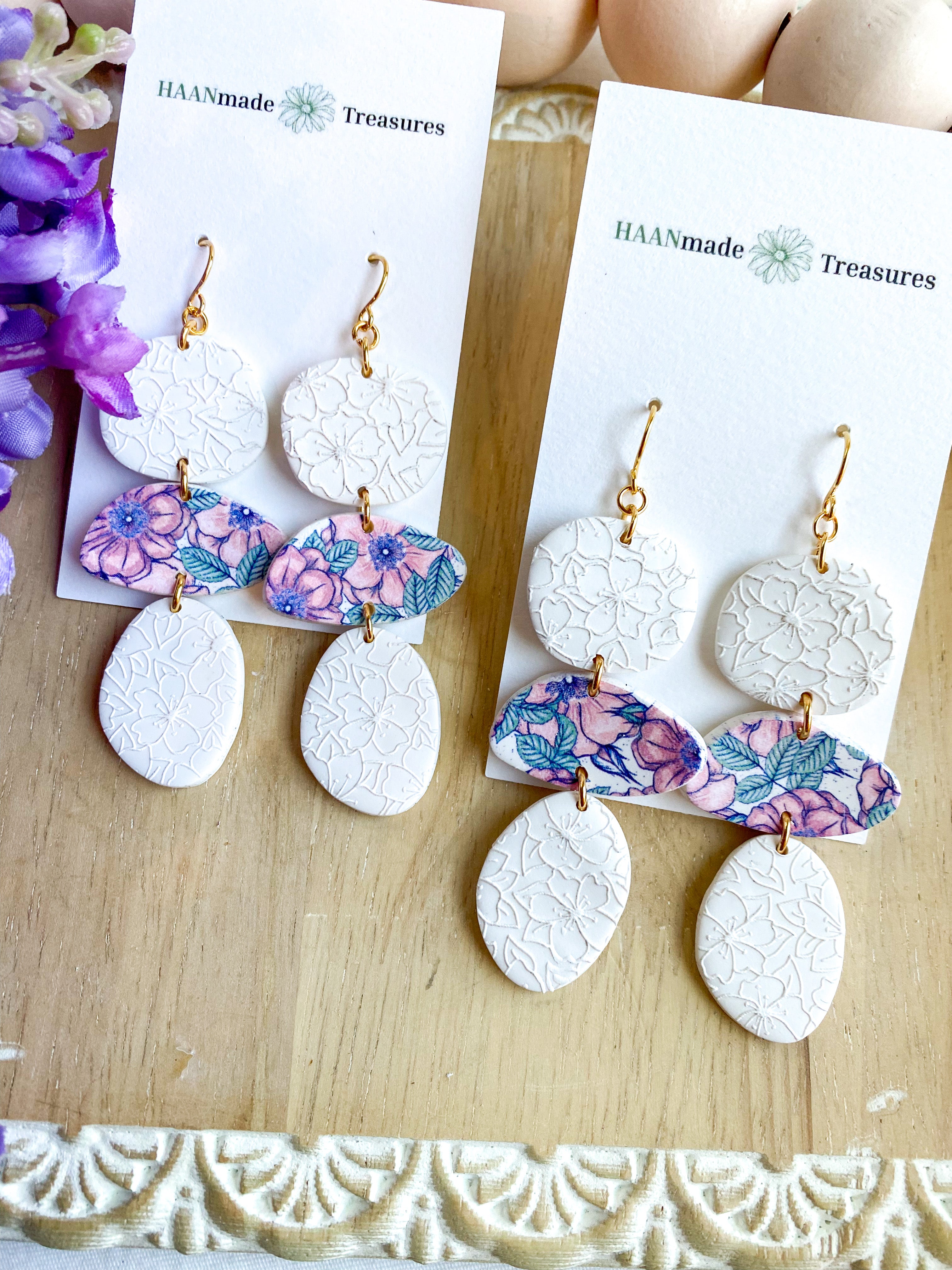 Floral Abstract Dangles