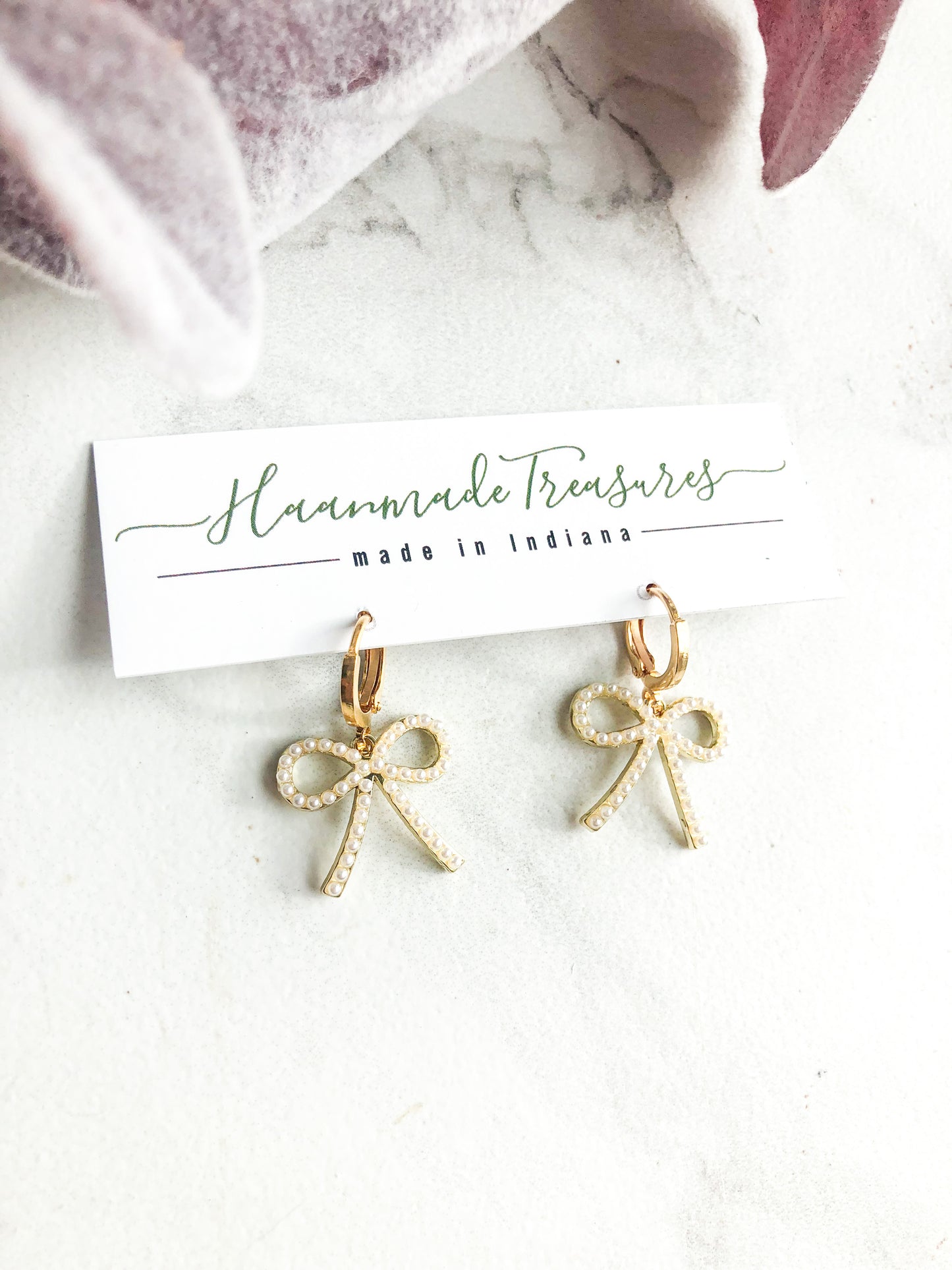 Pearl Bow Small Dangles