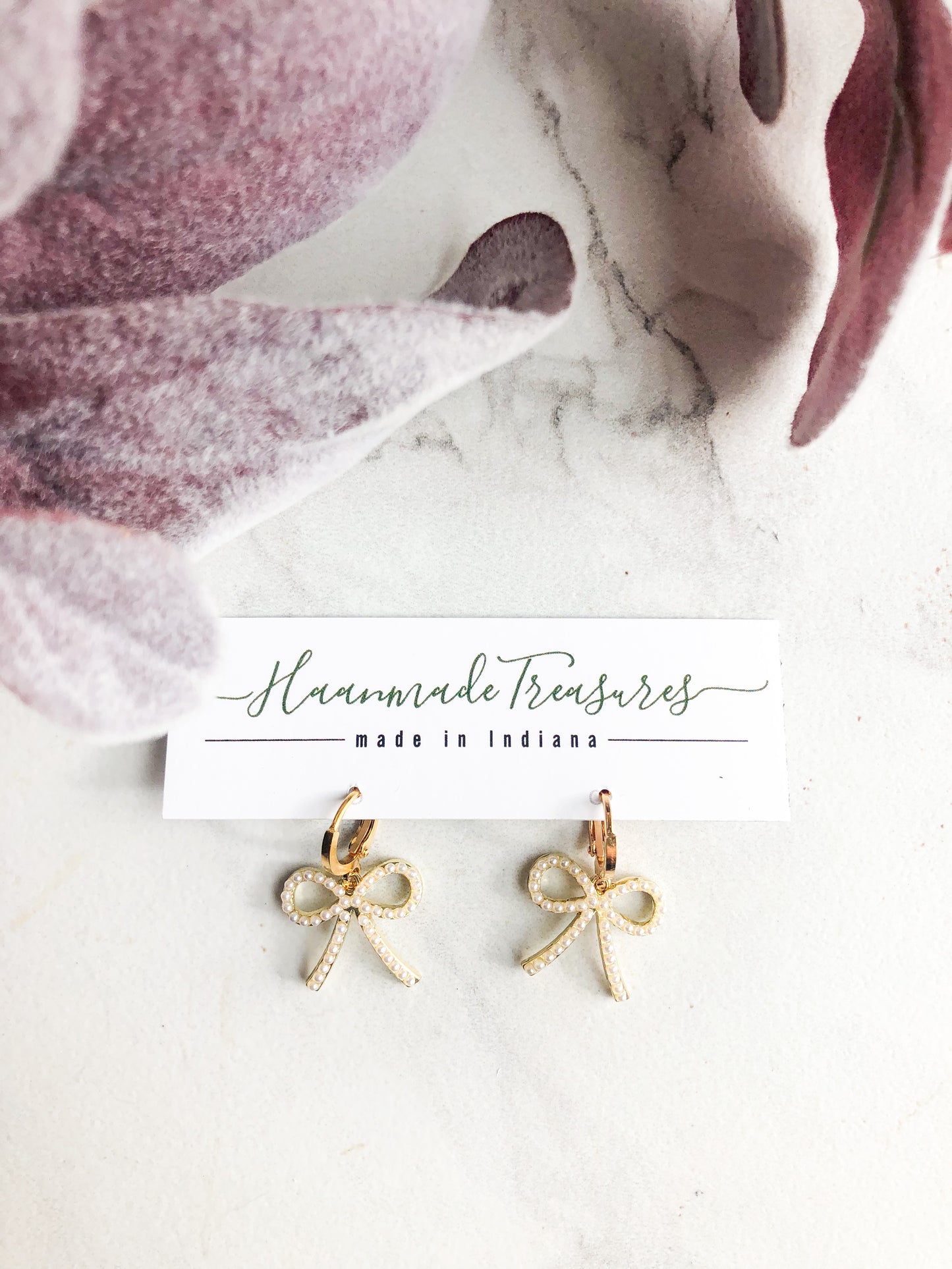 Pearl Bow Small Dangles